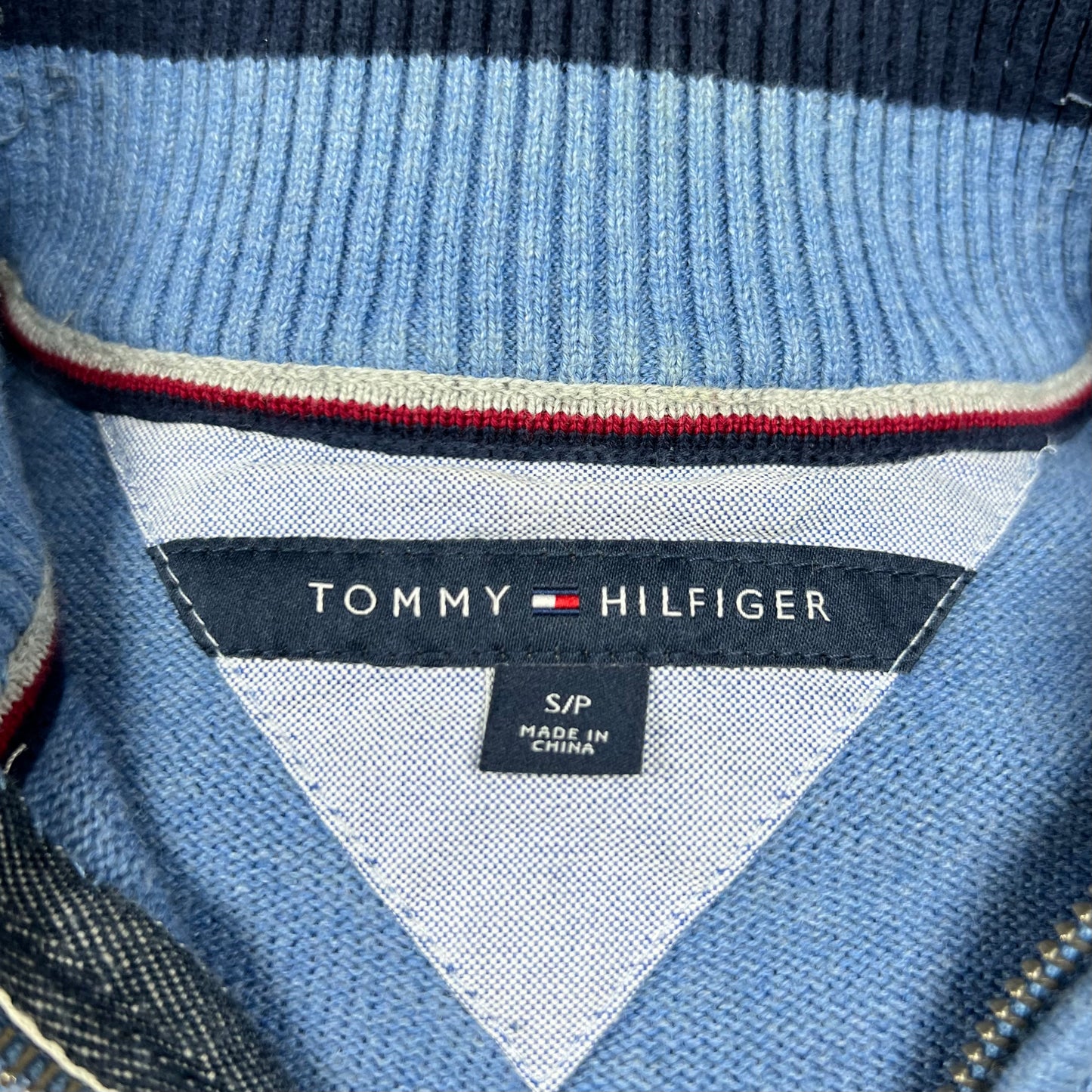 Sueter Jersey color azul Tommy Hilfiger 🇺🇸 Talla S Tela algodón