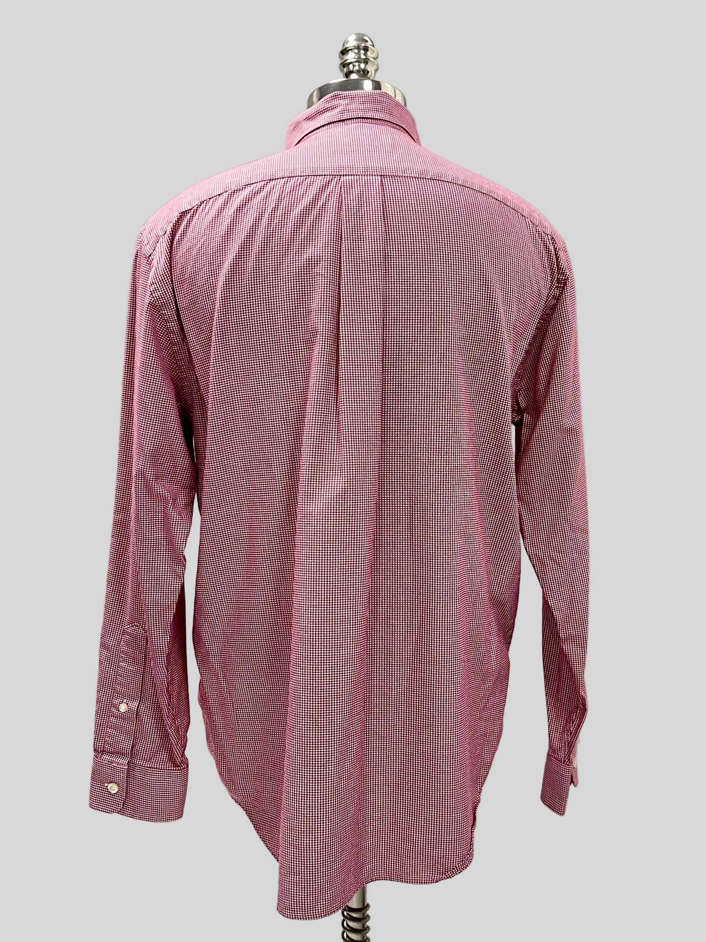 Camisa de botones Vineyard Vines 🐳 de cuadros finos en color rojo y blanco Talla M Entalle Clasico