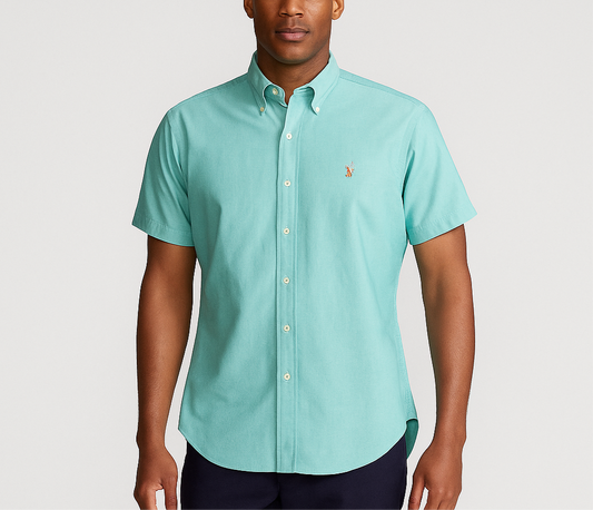 Camisa de botones en color turquesa Oxford Polo Ralph Lauren 🏇🏼 Talla XXL Entalle Regular