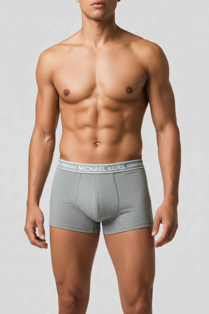 Boxers Briefs Michael Kors color azul navy, gris claro y gris con rayas Talla S