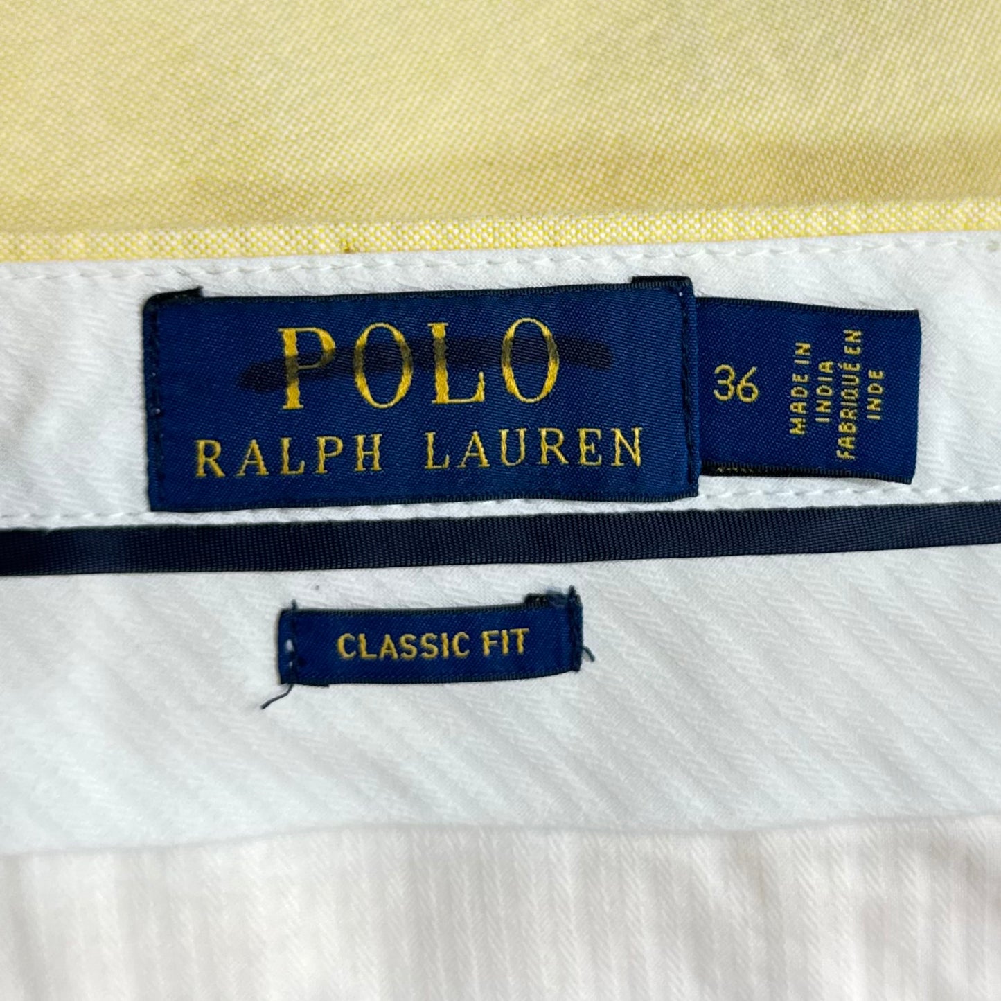 Short Casual Polo Ralph Lauren color amarillo claro Talla 36