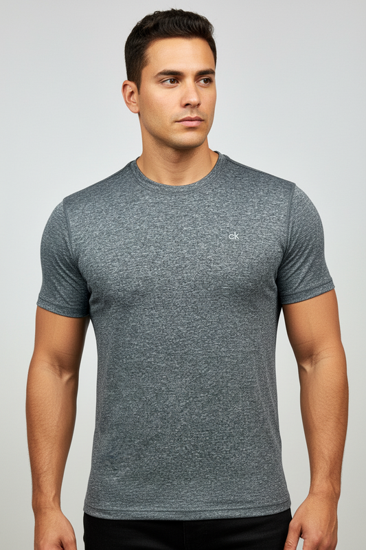 Camiseta de baño cuello Redondo Calvin Klein 🇺🇸 color gris manga corta Talla Medium Entalle Regular