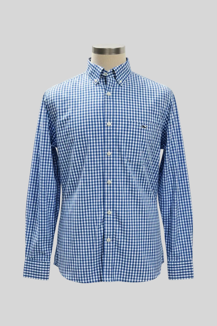 Camisa de botones Vineyard Vines 🐳 de cuadros en color azul y blanco Talla L Entalle Clásico