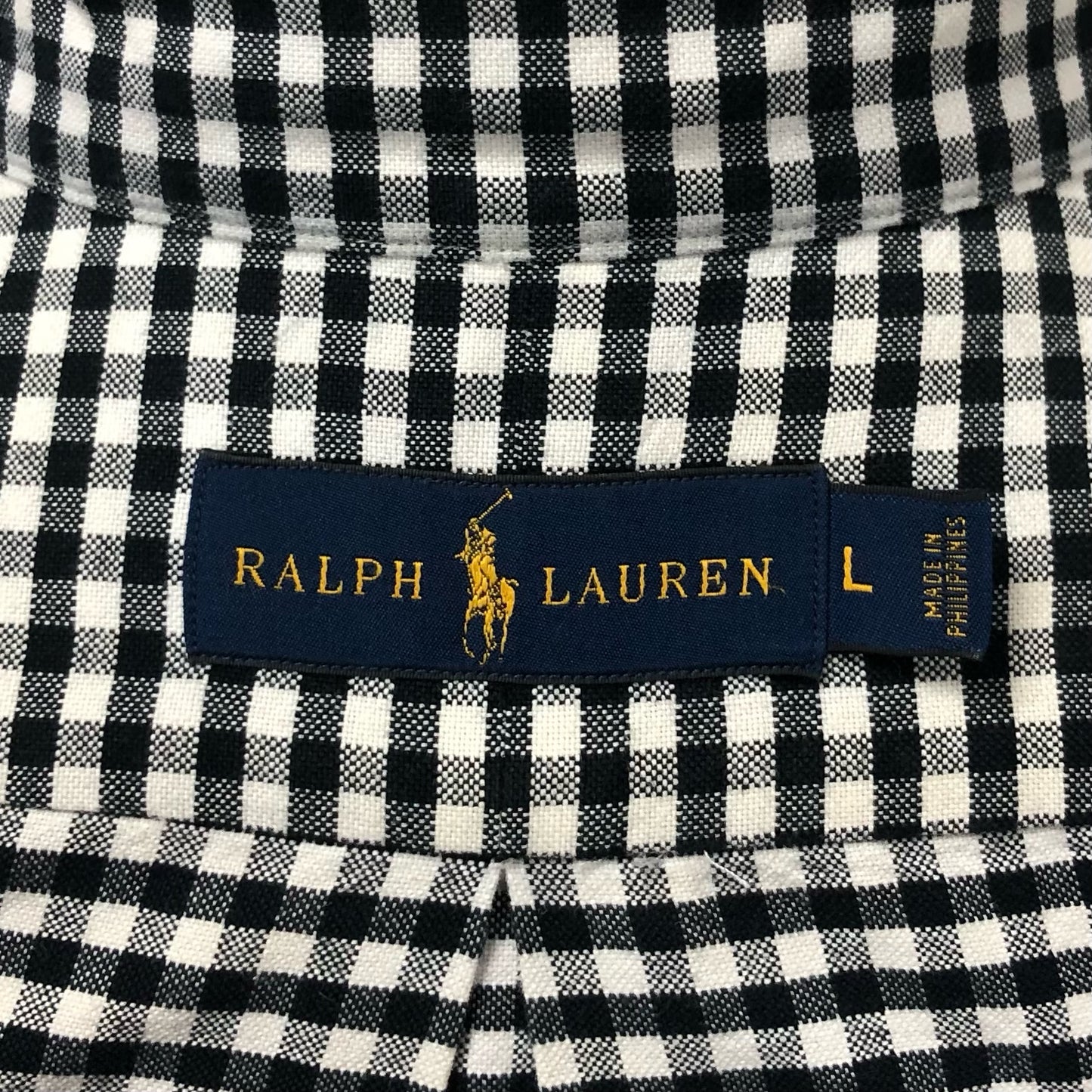 Camisa Polo Ralph Lauren 🏇🏼 de cuadros gingham negro y blanco Talla L Entalle Regular (ver descripción)