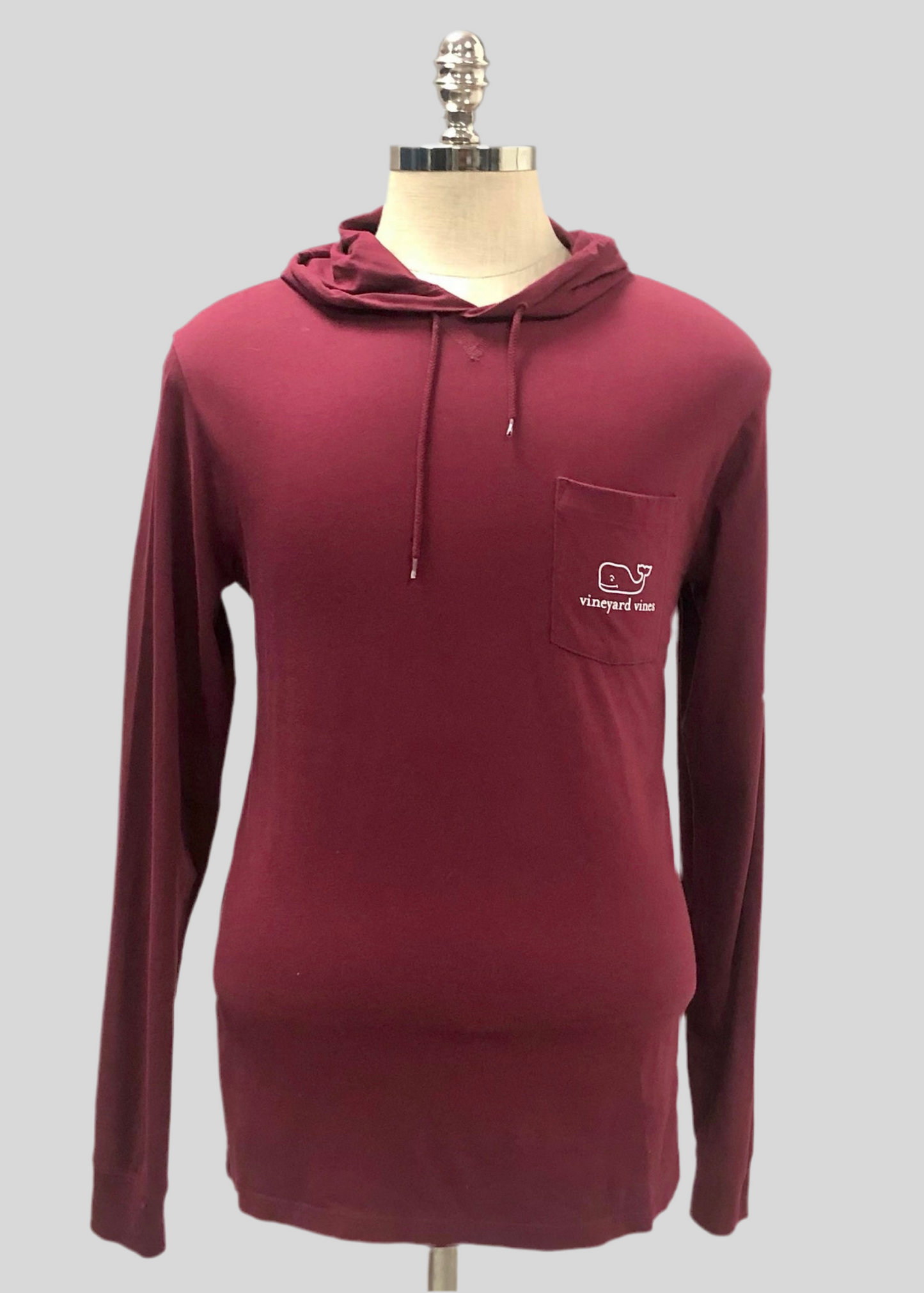 Camiseta con capucha Vineyard Vines 🐳 color rojo oscuro con Diseño de Ballena Talla S (ver descripción)