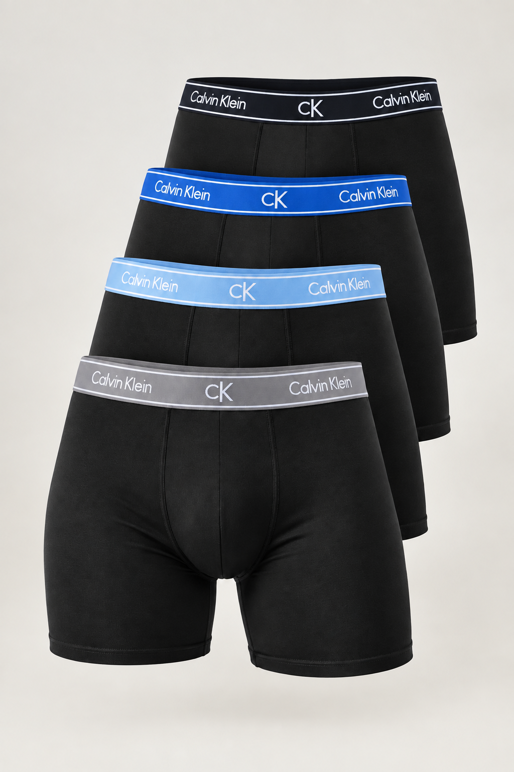 Paquete de 4 Calzoncillos tipo Boxer Calvin Klein de Microfibra - Tela ligera en Talla S y M
