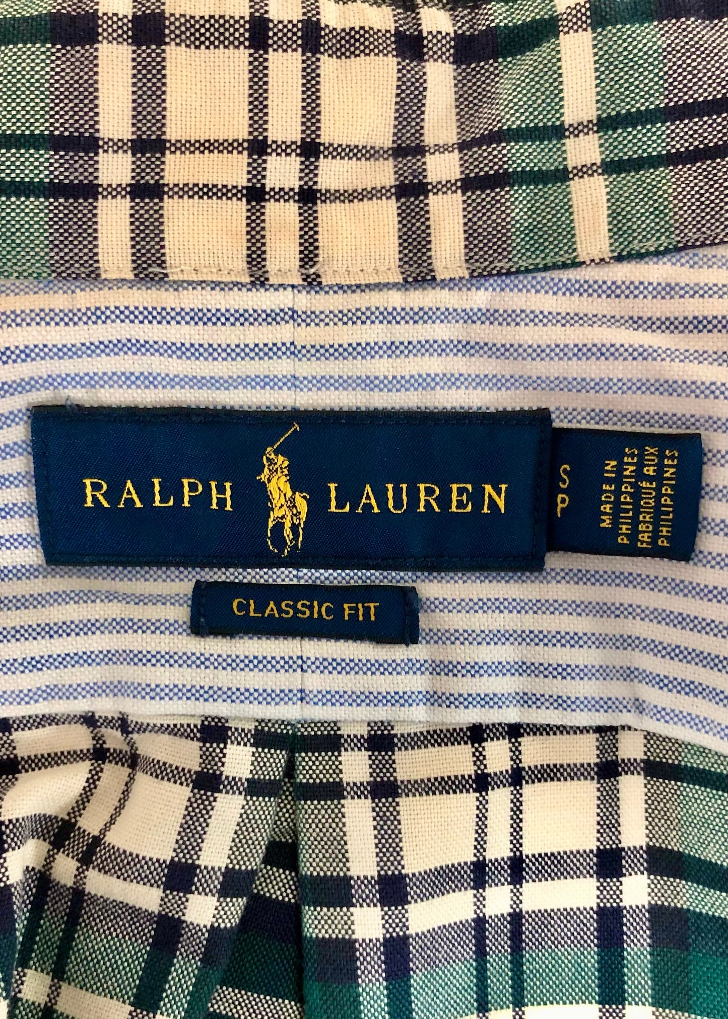 Camisa Polo Ralph Lauren 🏇🏼 Modelo University Oxford de rayas y cuadros multicolor Talla S Entalle Clásico