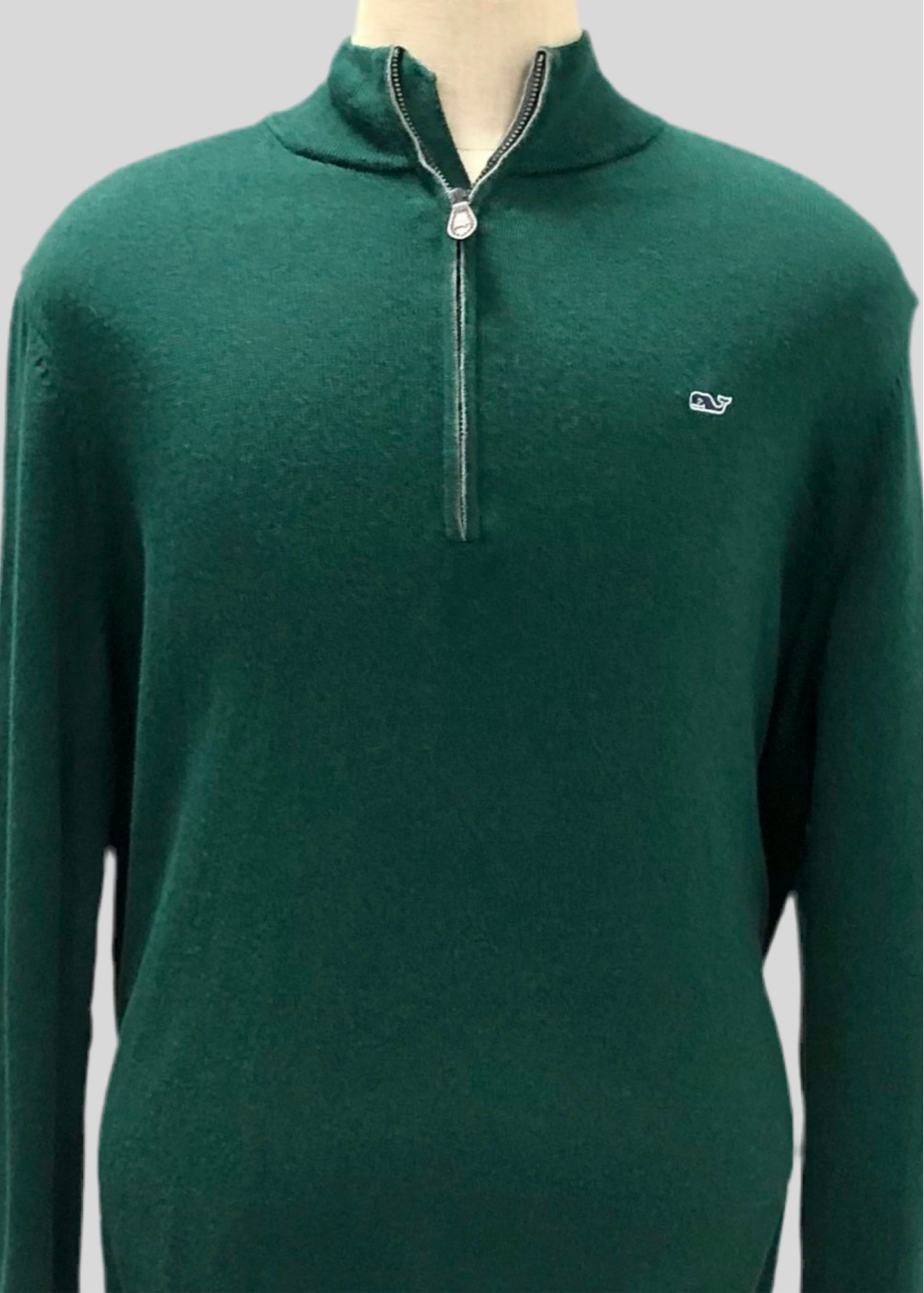 Sueter Jersey Vineyard Vines 🐳 color verde oscuro con logo azul navy Tela algodón Pima Talla XL