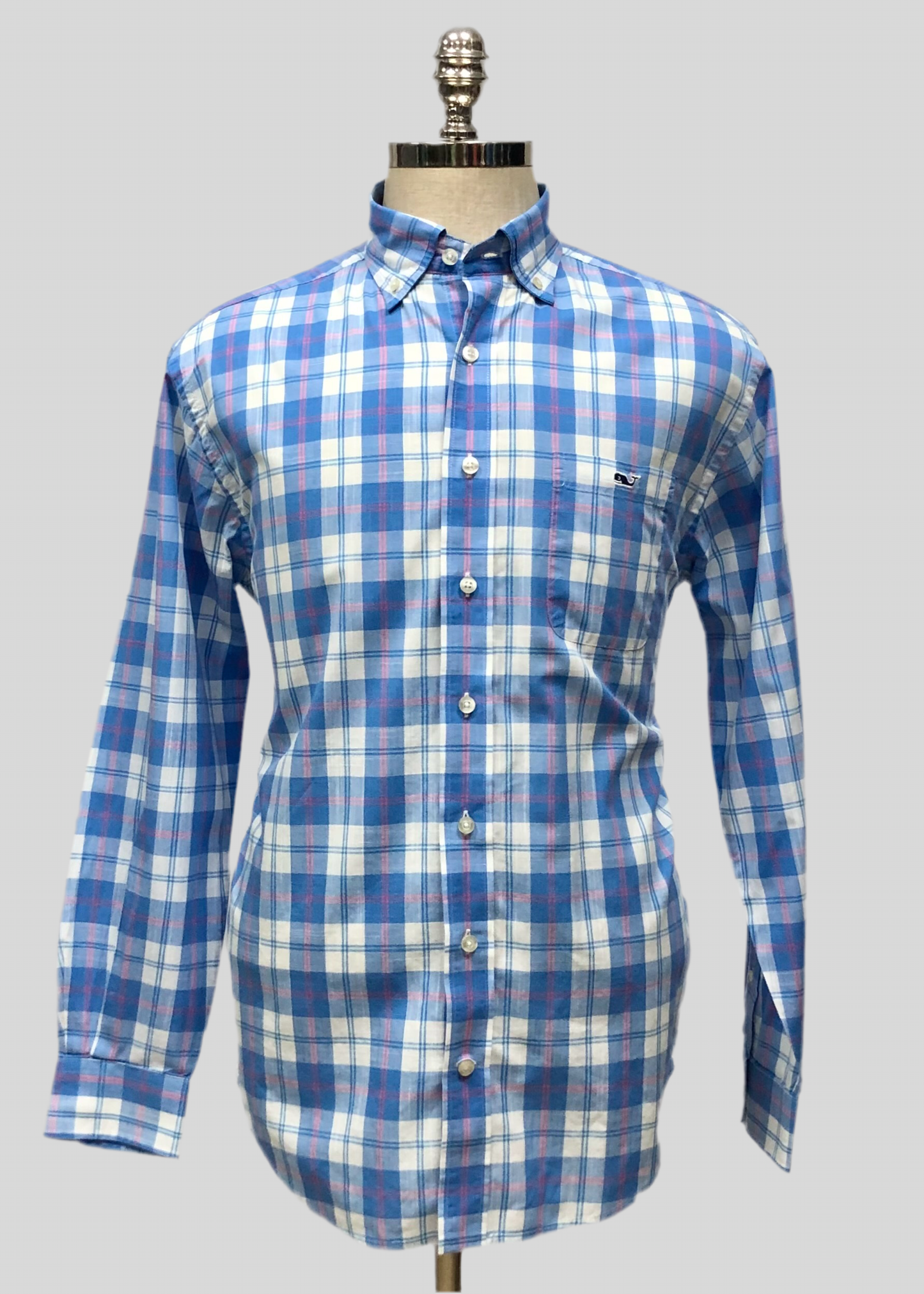 Camisa de botones Vineyard Vines 🐳 de cuadros en color azul, rojo y blanco Talla M Entalle Clásico