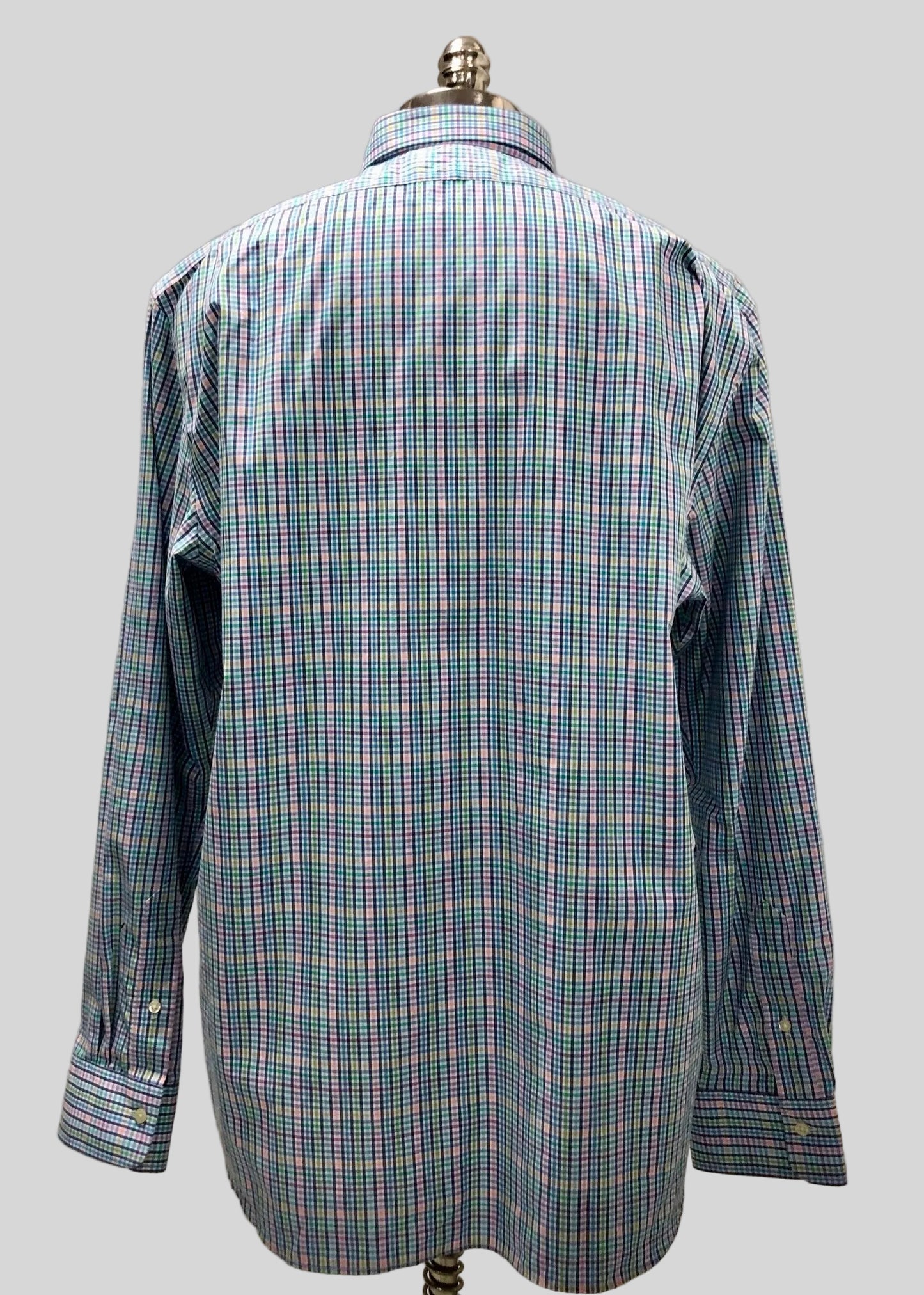 Camisa Polo Ralph Lauren 🏇🏼 color blanco de cuadros multicolor Talla XXL Entalle Slim Fit