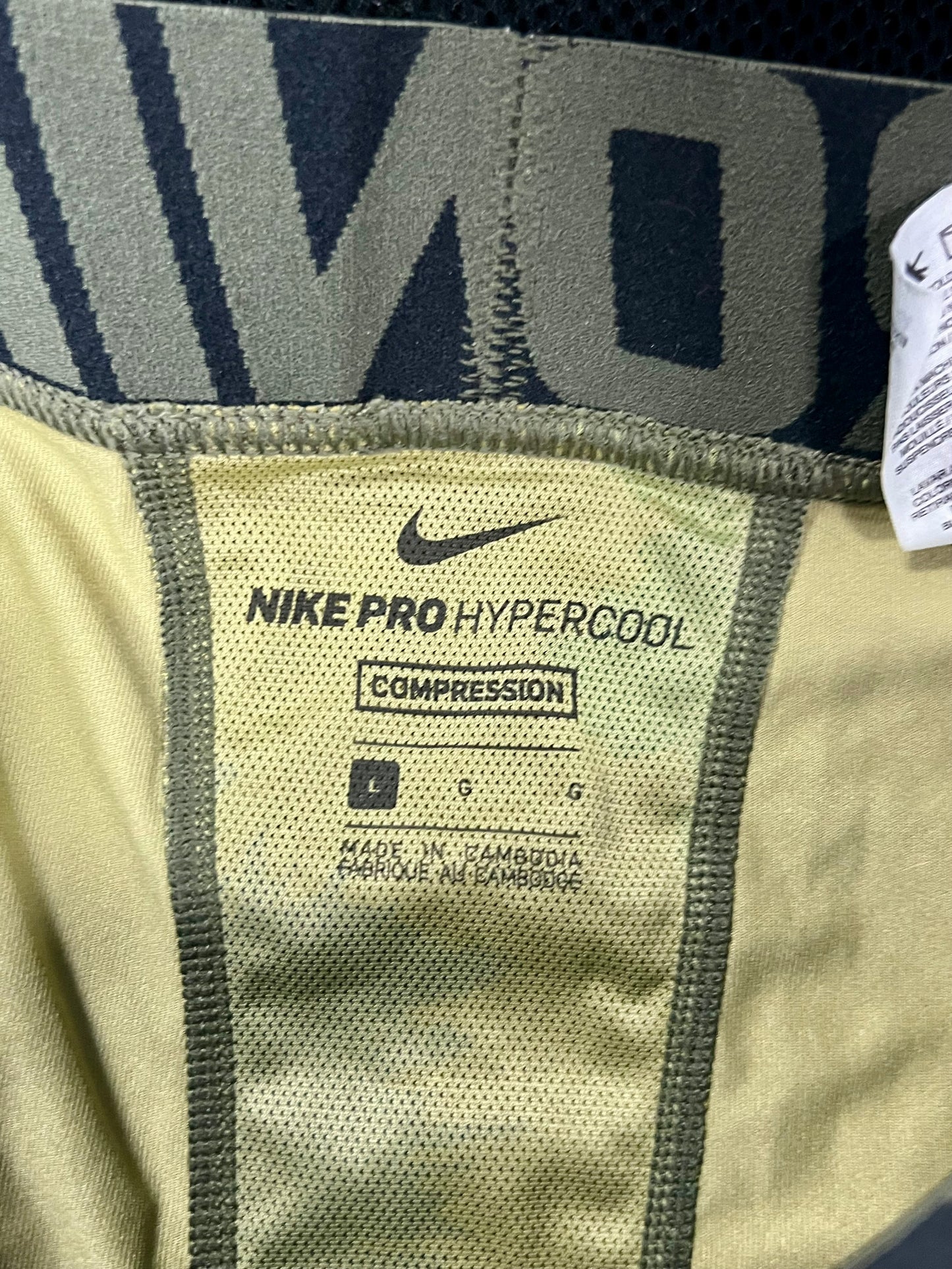Malla de entrenamiento licra Nike ✔️ Pro HyperCool de 3/4 de largo para hombre De camuflaje en Color verde oliva Talla L