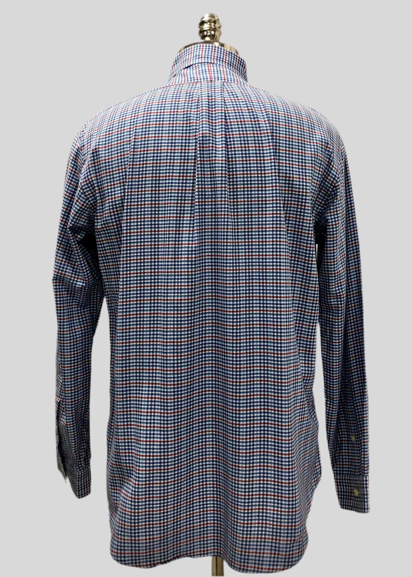 Camisa Polo Ralph Lauren 🏇🏼 color blanco de cuadros en celeste. azul y rojo Talla M Entalle Regular