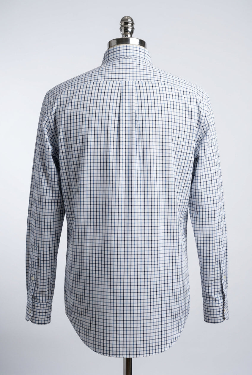 Camisa de botones Vineyard Vines 🐳 color blanco de cuadros en azul y negro Talla M Entalle Clásico