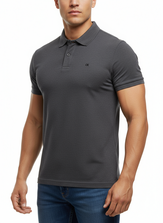 Camiseta Polo Calvin Klein CK color gris oscuro Talla L Entalle Clásico