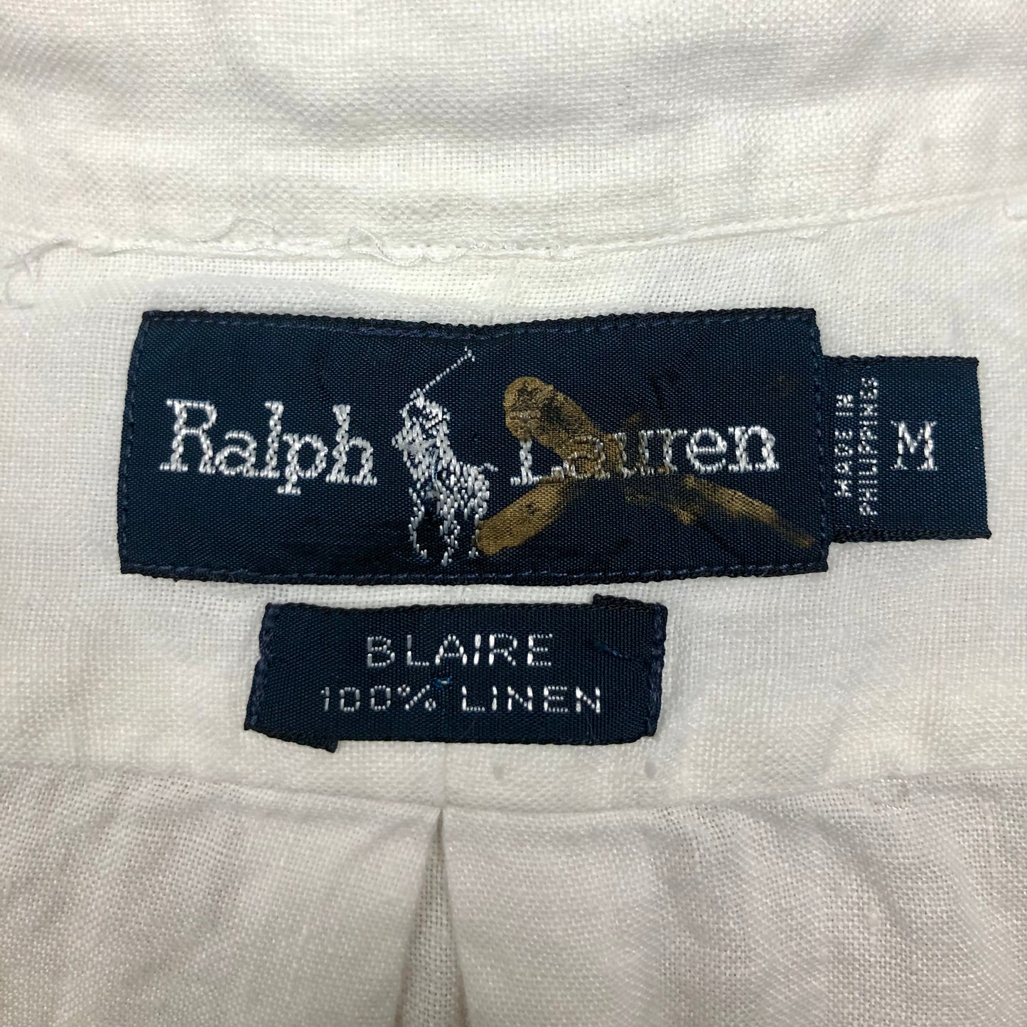 Camisa Polo Ralph Lauren 🏇🏼 de Lino en color blanco Talla L Entalle Regular (ver descripción)