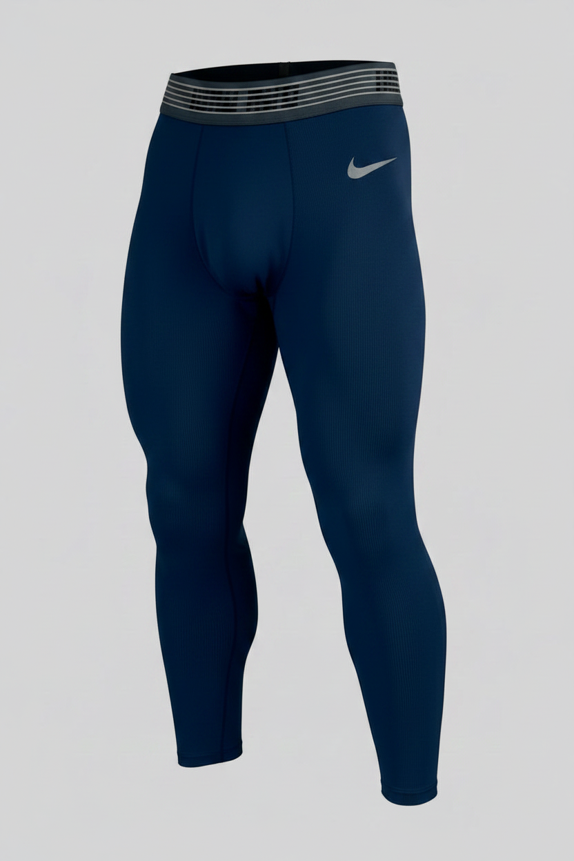 Malla de entrenamiento licra Nike ✔️ Pro Dri-FIT de hombre en Color azul navy cintura gris Talla XL y XXL
