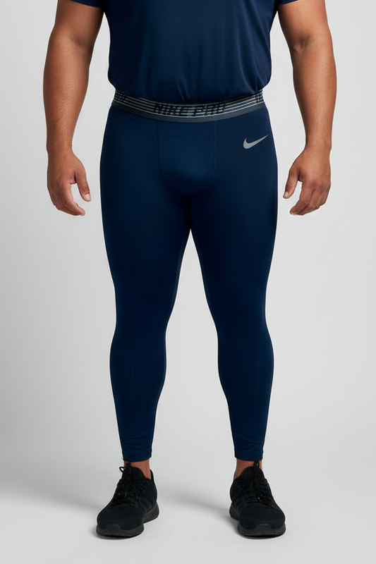 Malla de entrenamiento licra Nike ✔️ Pro Dri-FIT de hombre en Color azul navy cintura gris Talla XL y XXL