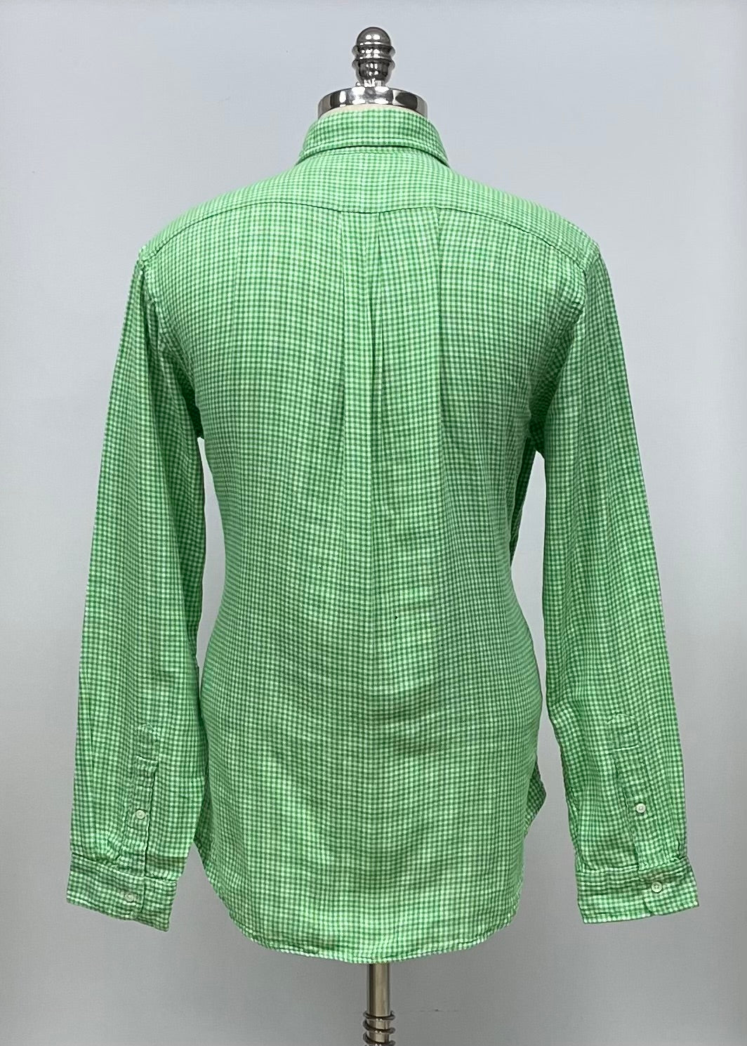 Camisa Polo Ralph Lauren 🏇🏼 con patron de cuadros gingham verde y blanco Talla XL Entalle Custom Fit