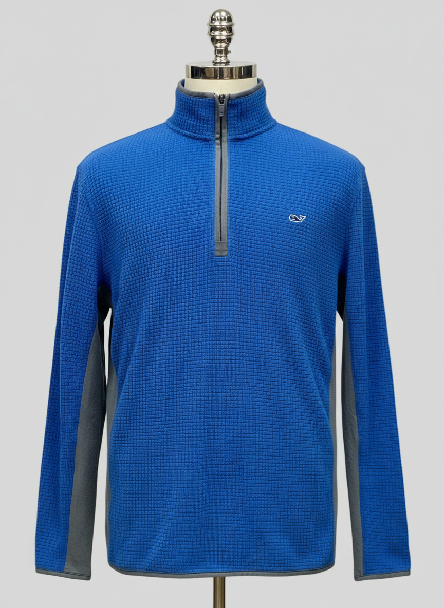 Sueter Jersey Vineyard Vines 🐳 color azul y mangas en gris Talla M