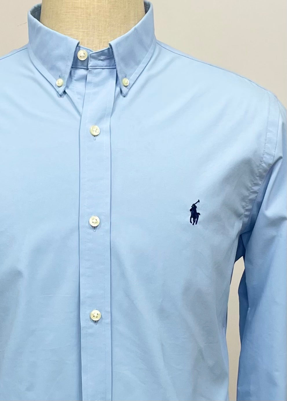 Camisa de botones Polo Ralph Lauren 🏇🏼 Tela Performance color celeste Talla L Entalle Slim Fit