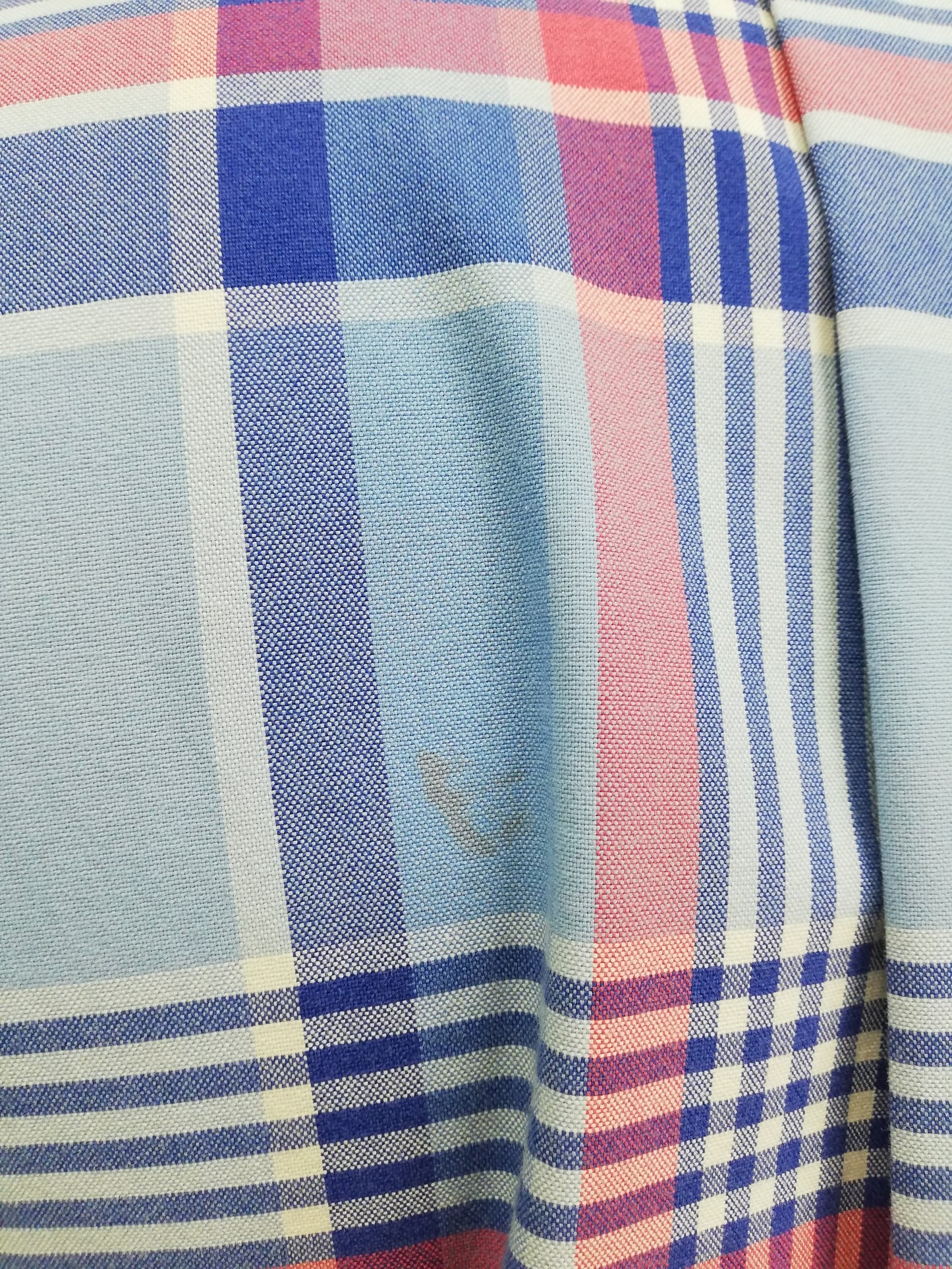 Camisa Polo Ralph Lauren 🏇🏼 Oxford con patron de cuadros tartán en color celeste, azul y rosado Talla M Entalle Clásico (ver descripción)