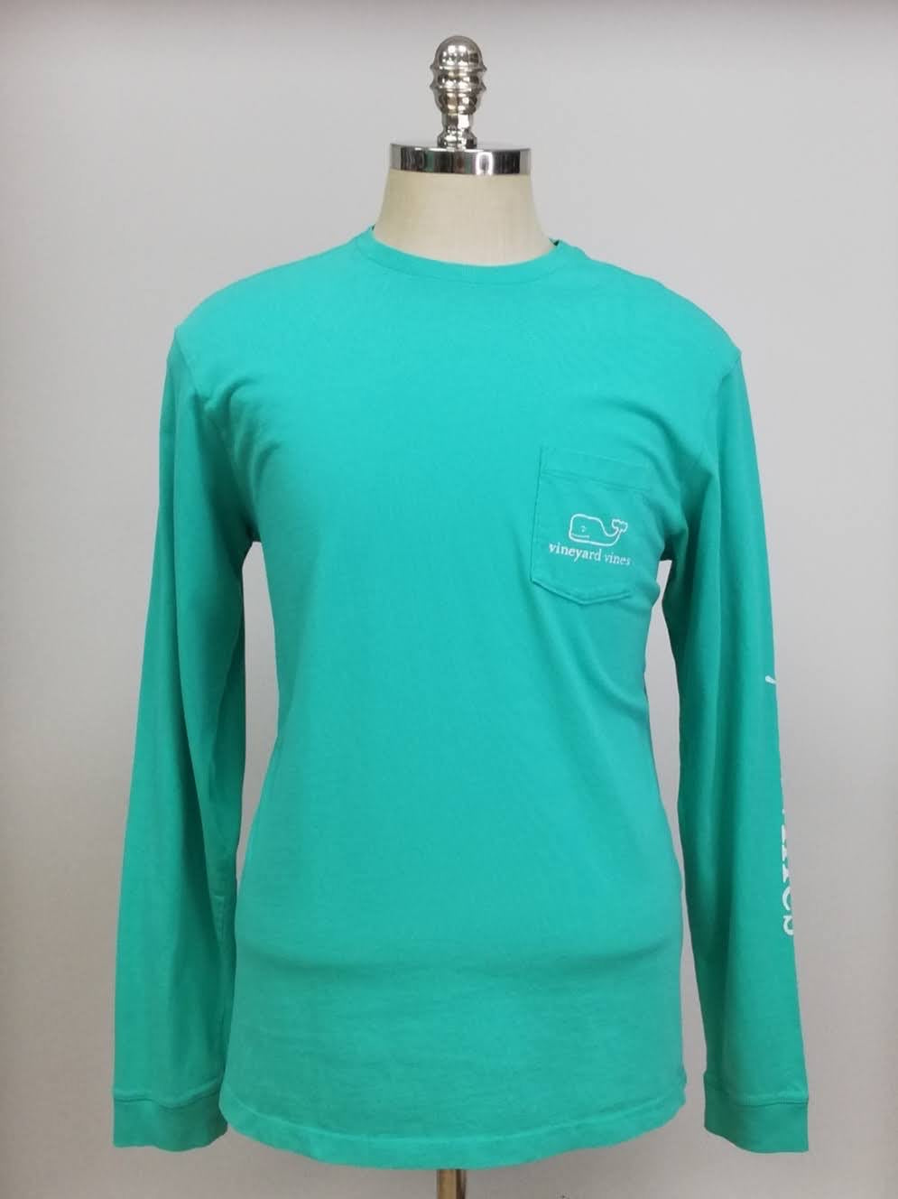 Camiseta de bolsillo Vineyard Vines 🐳 color turquesa con Diseño de ballena en blanco Talla M