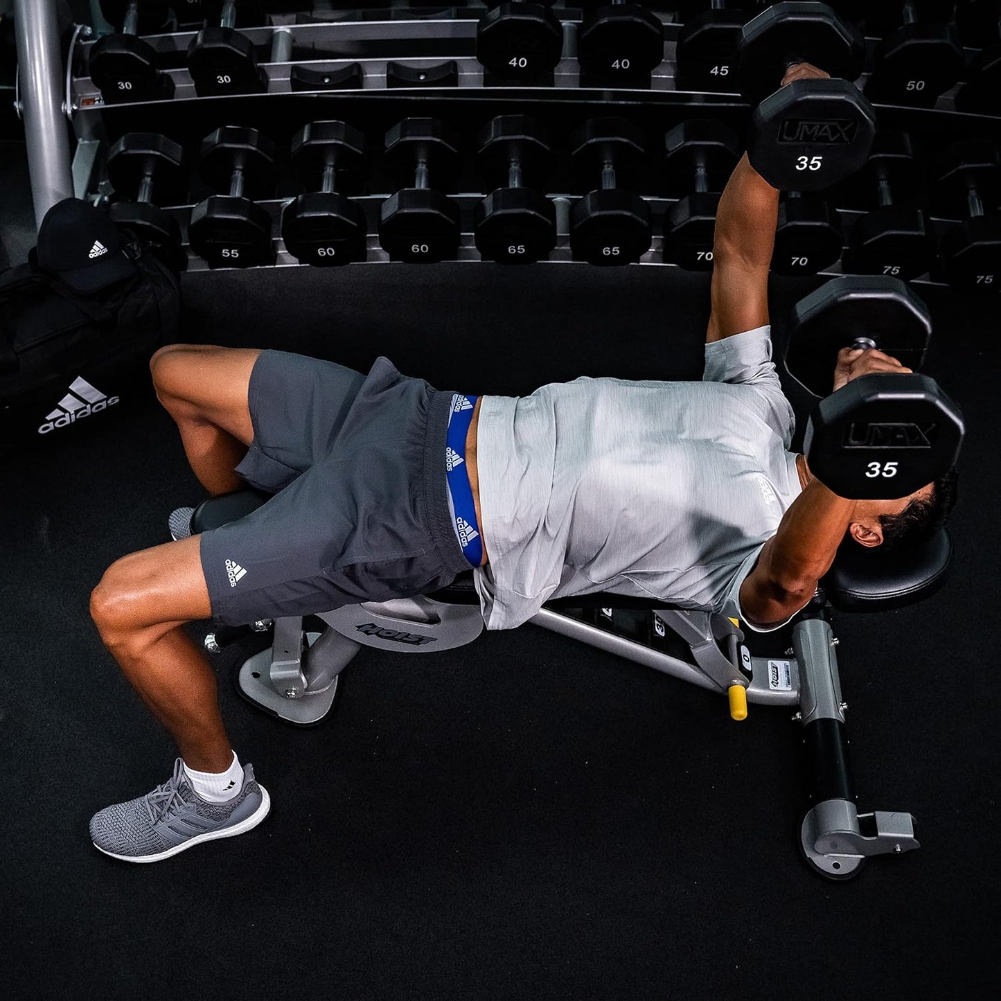 Boxers Briefs Adidas Tela Stretch Cotton color gris y rojo Talla L