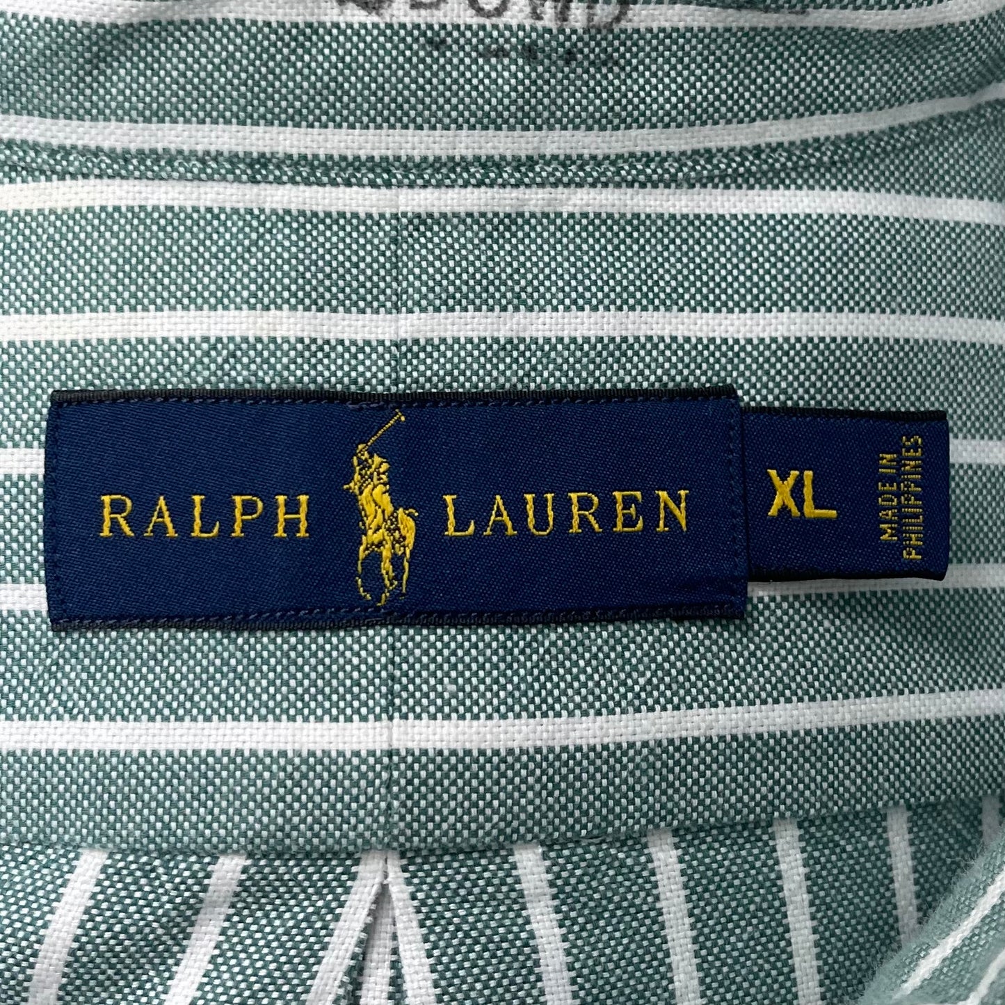 Camisa Polo Ralph Lauren 🏇🏼 Oxford color verde menta y patrón de rayas en blanco Talla L Entalle Regular