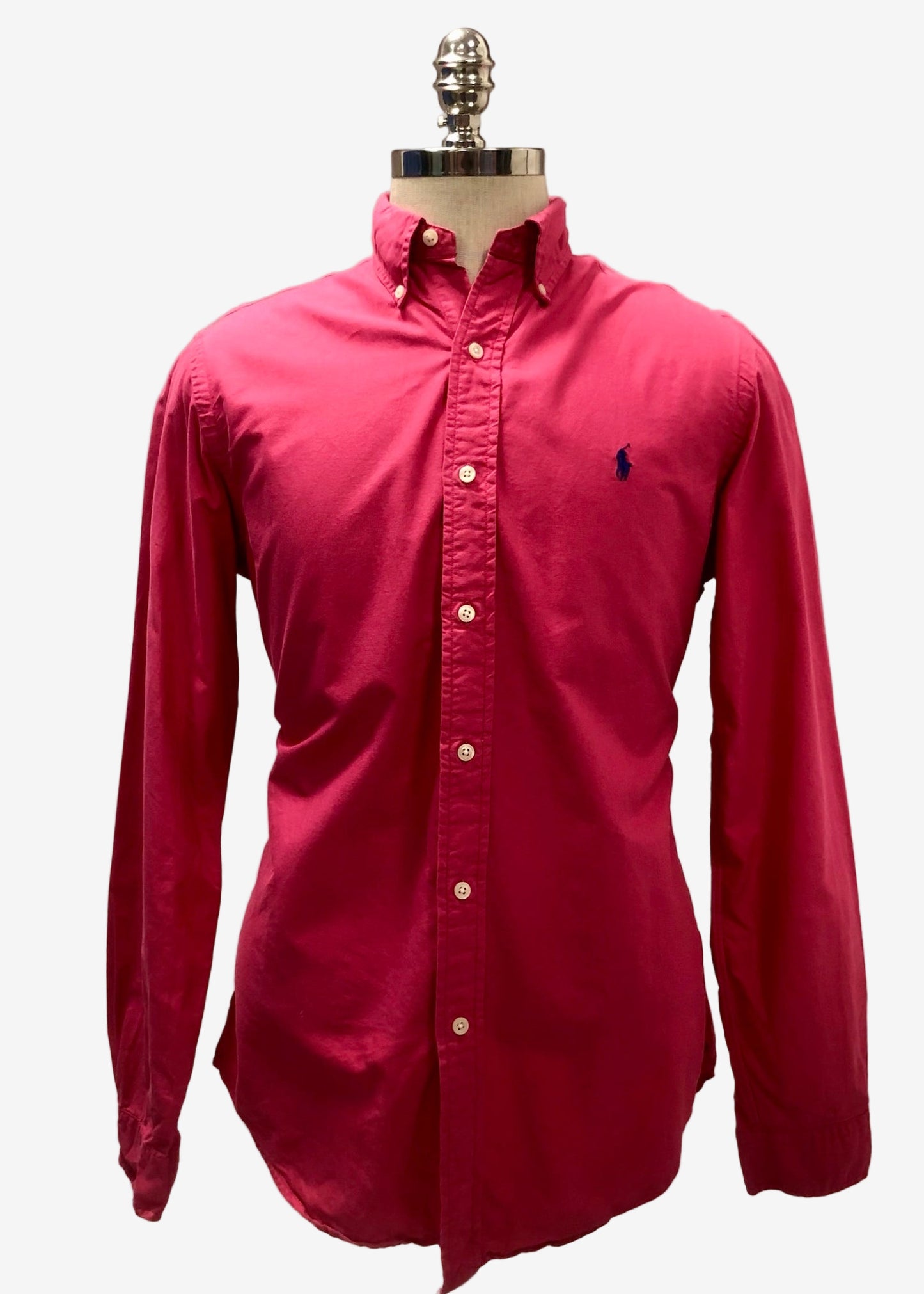 Camisa de botones Polo Ralph Lauren 🏇🏼 Oxford en color rosado intenso Talla M Entalle Regular