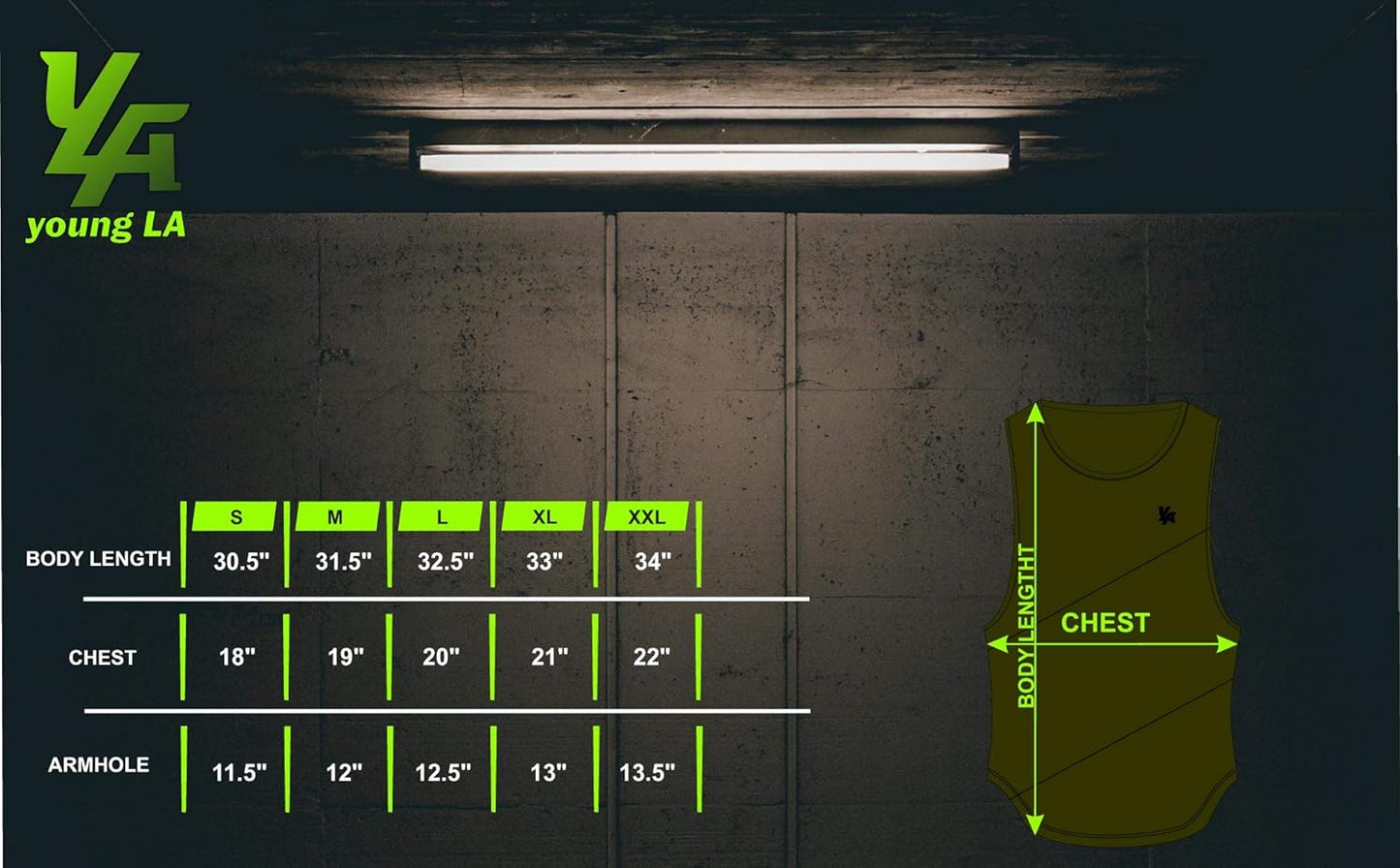 Camiseta de entrenamiento sin mangas YoungLA 🏋🏽 diseño de camuflaje en color verde oliva y logo en blanco Talla L