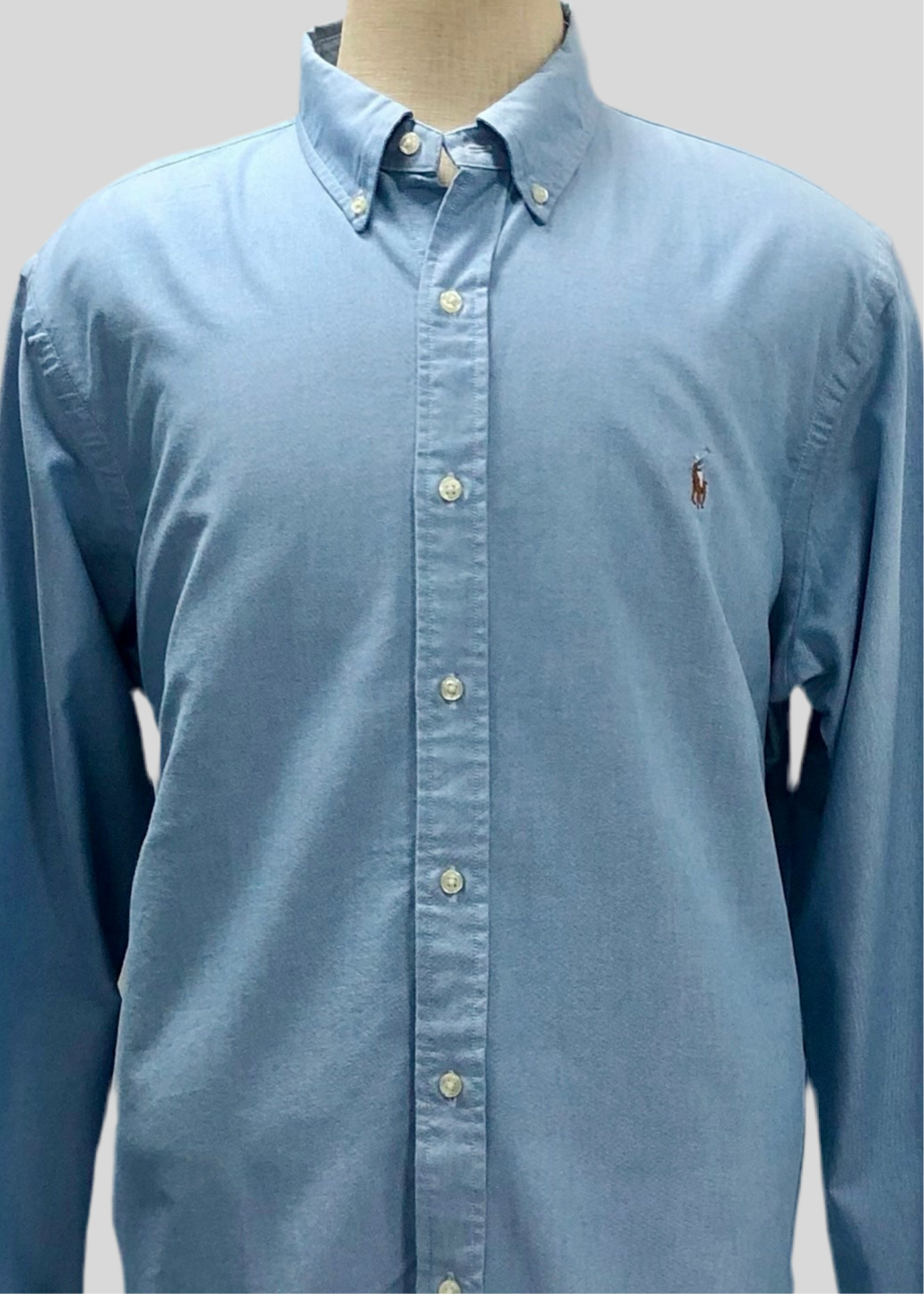 Camisa de botones Polo Ralph Lauren 🏇🏼 Oxford en color celeste Talla XL Entalle Clásica