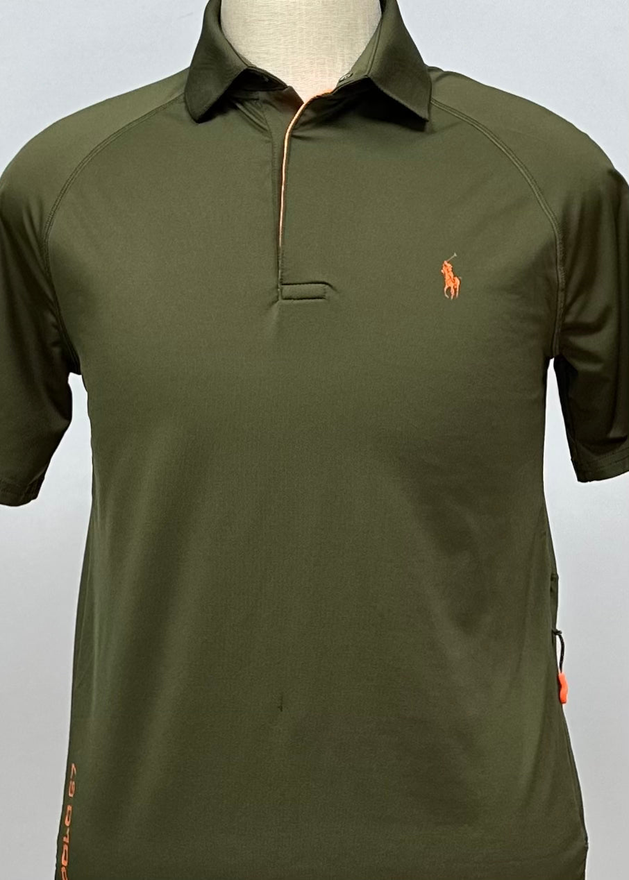 Camiseta Polo Ralph Lauren 🏇🏼 Tela performance color verde oliva Talla S Entalle Regular