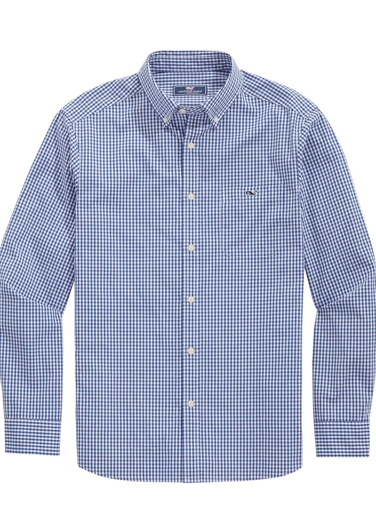 Camisa de botones Vineyard Vines 🐳 con patrón de cuadros gingham en color azul y blanco Talla XXL Entalle Clásico