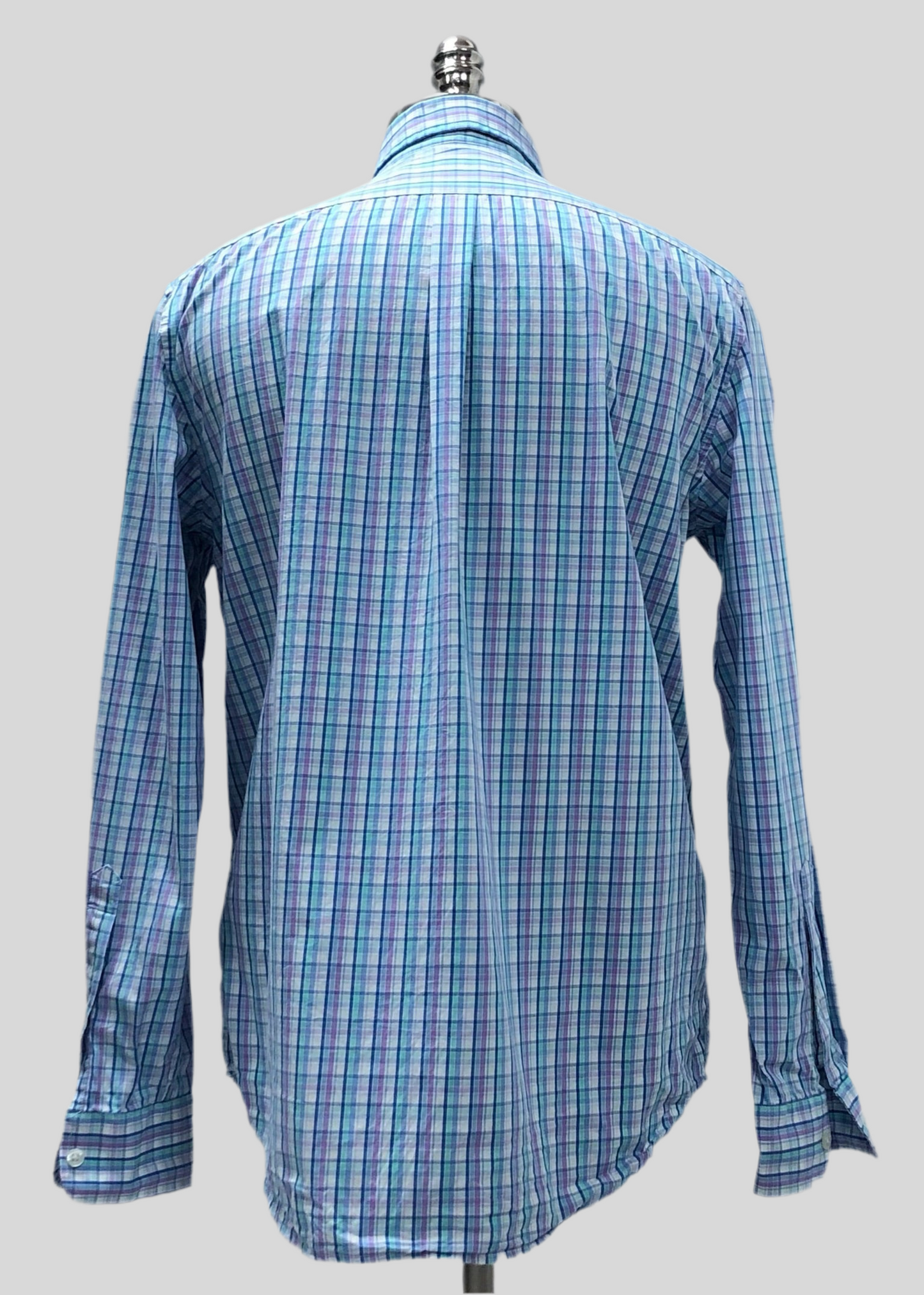 Camisa de botones Vineyard Vines 🐳 color blanco de cuadros en color turquesa, azul y lila Talla M Entalle Regular