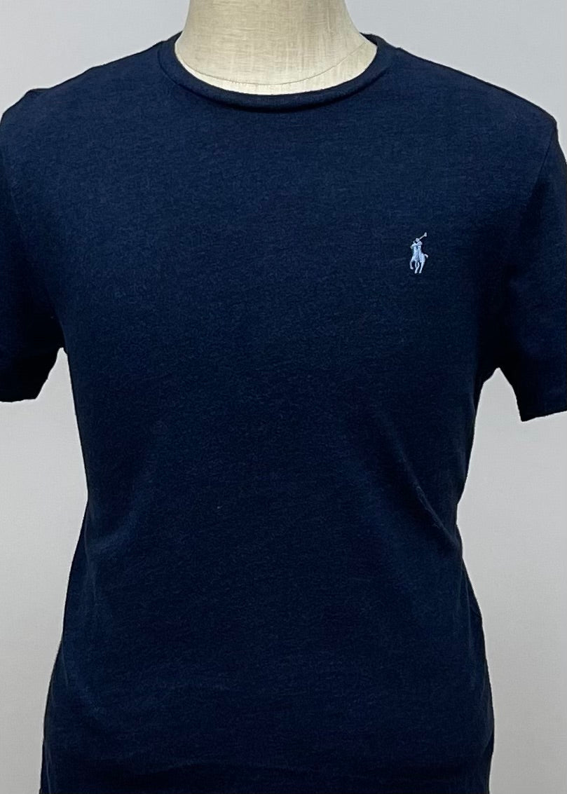 Camiseta cuello Redondo Polo Ralph Lauren 🏇🏼 color azul oscuro manga corta Talla Medium Entalle Regular