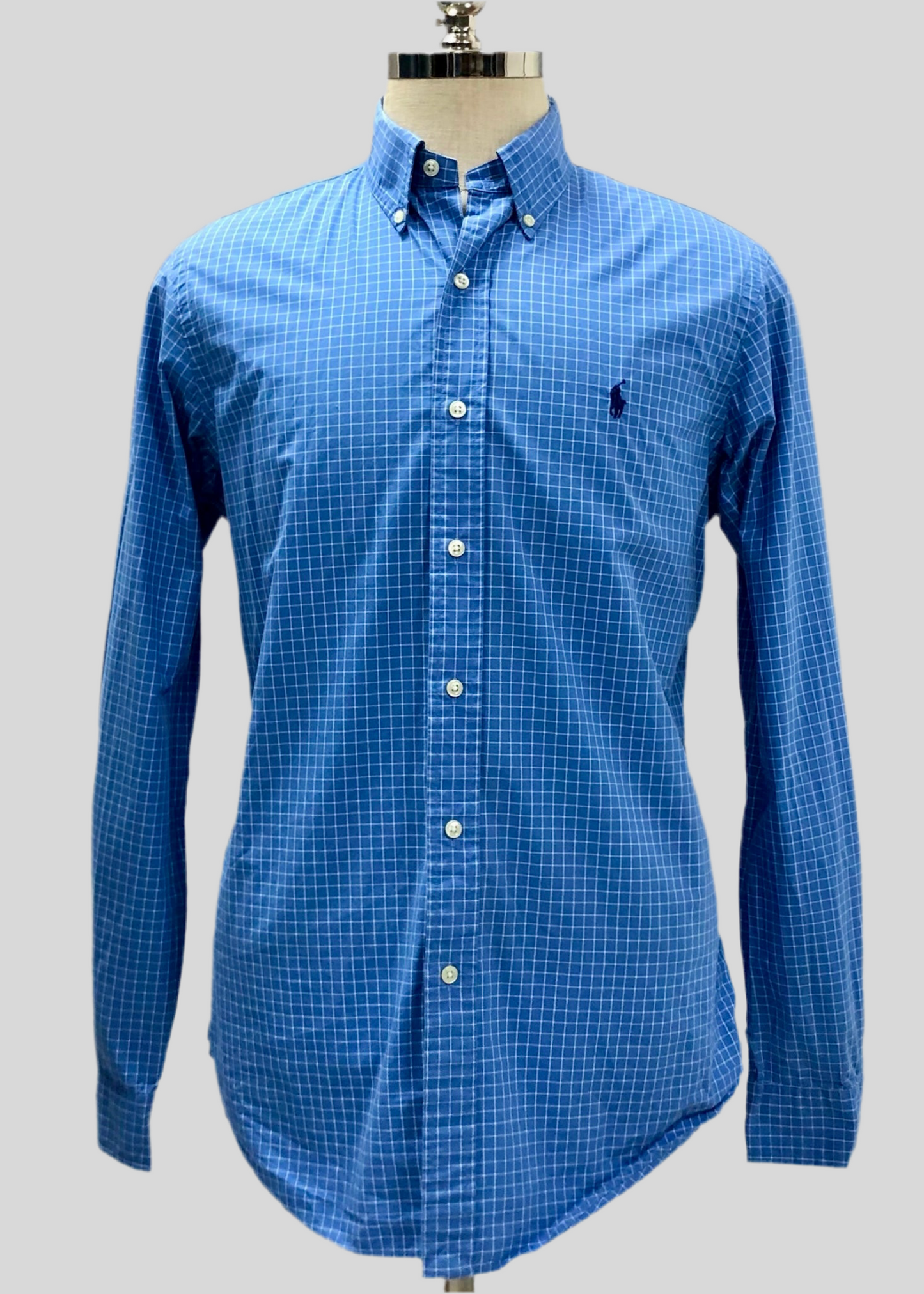 Camisa de botones Polo Ralph Lauren 🏇🏼 Color azul de cuadros en blanco Talla M Entalle Regular