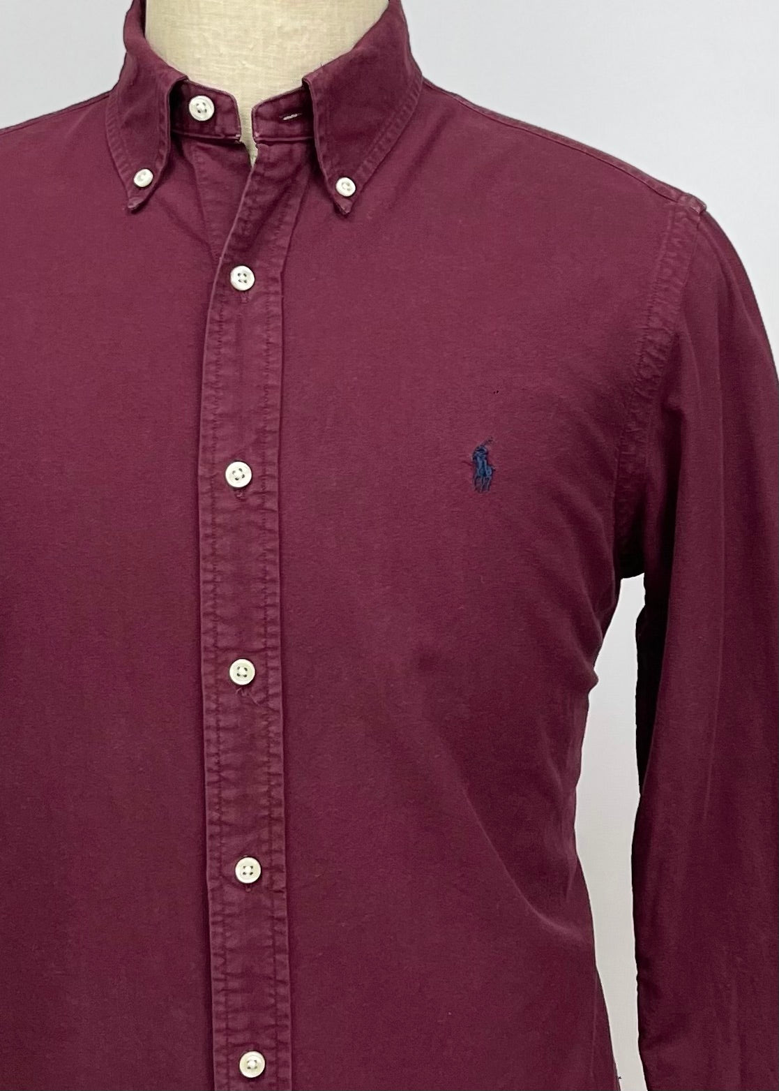 Camisa de botones en color rojo oscuro Oxford Polo Ralph Lauren 🏇🏼 Talla M Entalle Regular