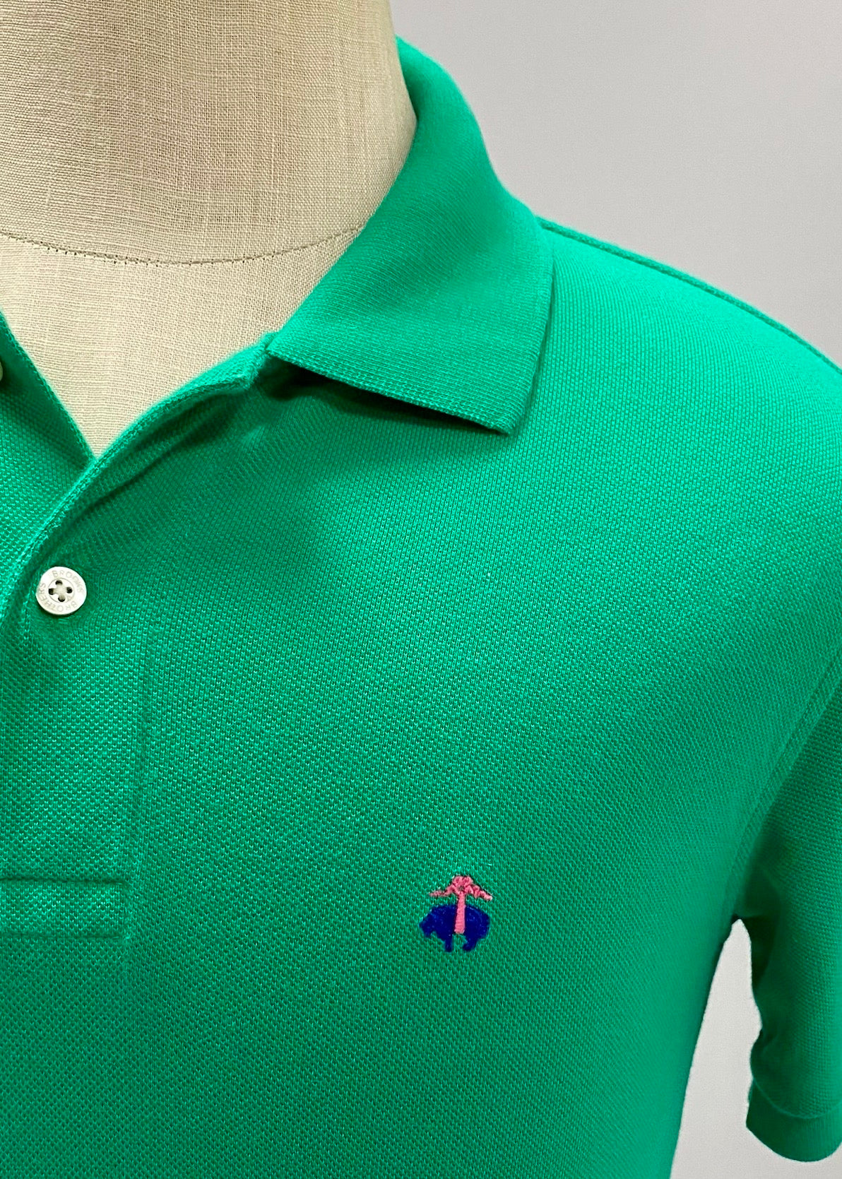 Camiseta Polo Brooks Brothers 🐑 color verde intenso Talla M Entalle Slim Fit