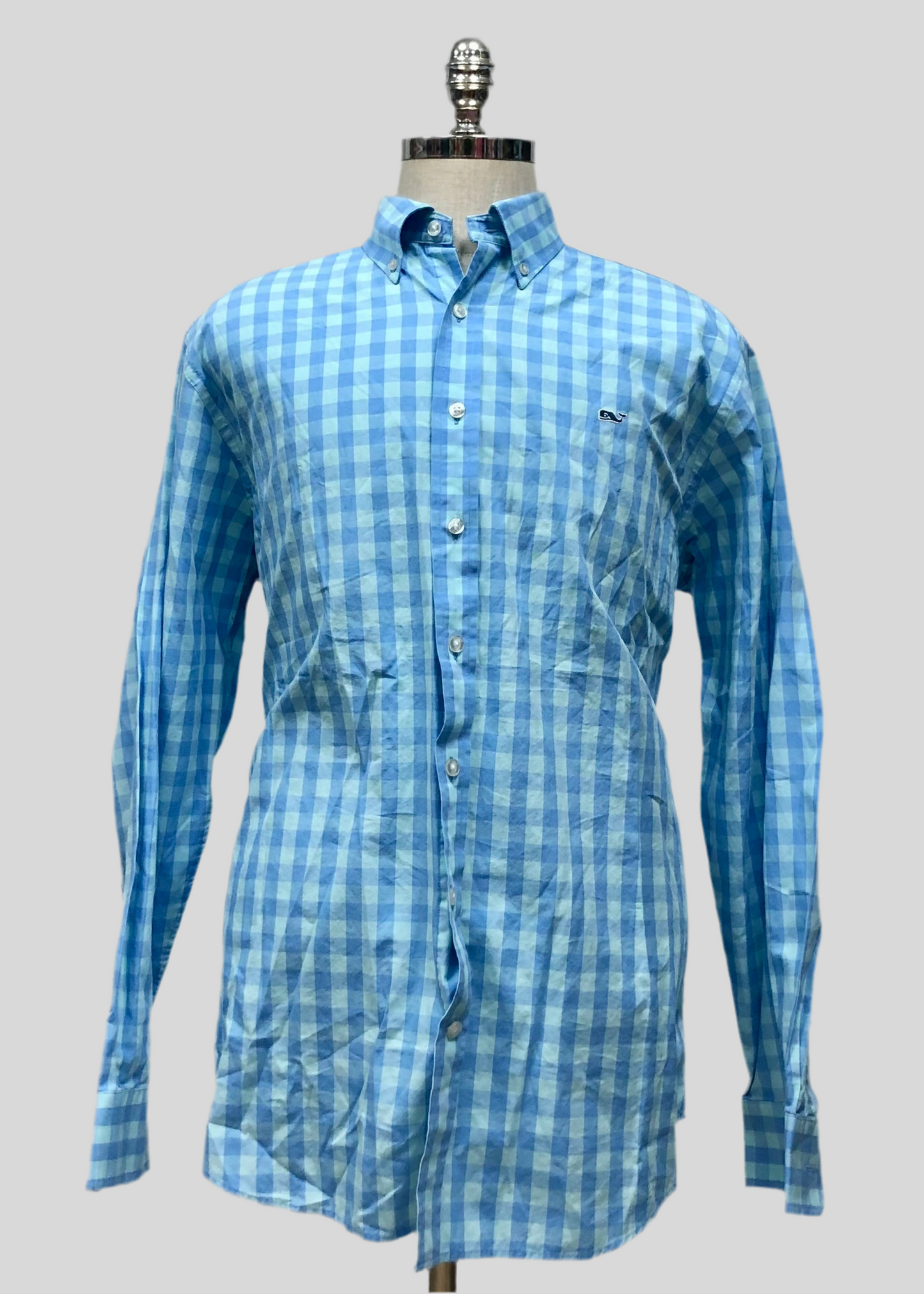 Camisa de botones Vineyard Vines 🐳 de cuadros en color turquesa y celeste Talla XS Entalle Slim Fit