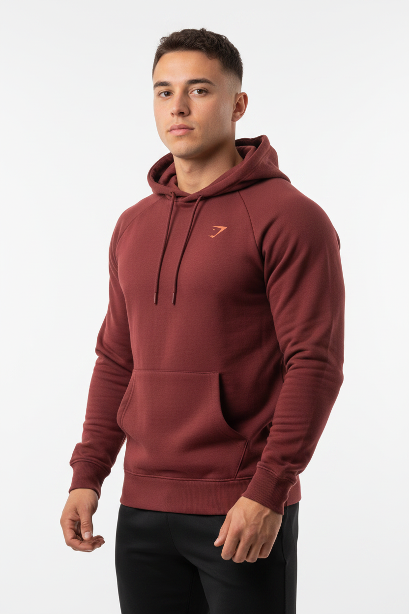 Sudadera Hoodie con capucha Gymshark 🏋🏽 color rojo oscuro Talla XS