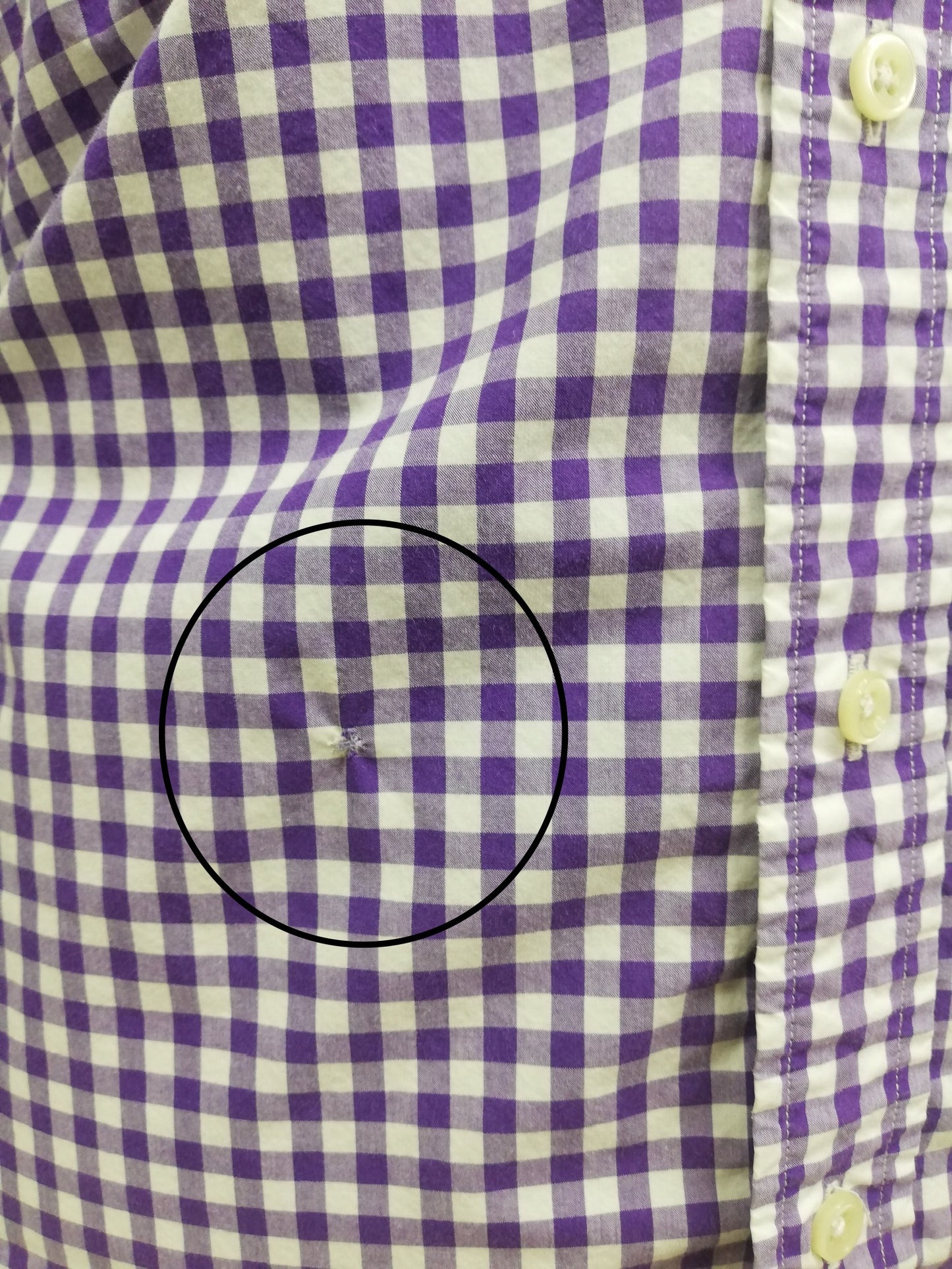 Camisa Polo Ralph Lauren 🏇🏼 con patron de cuadros gingham morado y blanco Talla L Entalle Regular (ver descripción)
