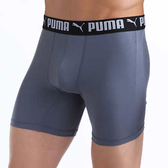 Paquete de 5 Boxers Briefs Puma 🐆 Tela Performance color Negro, azul y gris Talla L