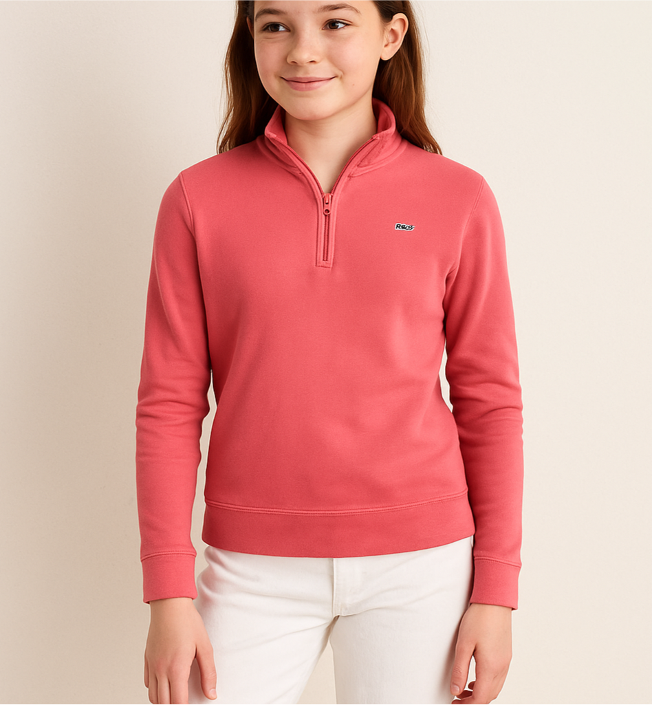 Sueter Jersey de niño o niña Vineyard Vines 🐳 color rosado magenta con logo azul navy Tela algodón Pima Talla L