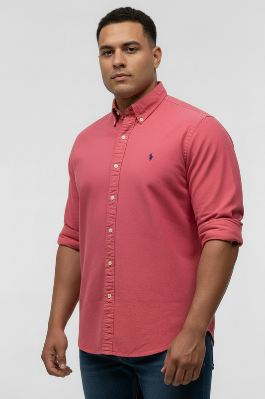 Camisa de botones Polo Ralph Lauren 🏇🏼 Oxford en color rosado magenta Talla XXL Entalle Clásico