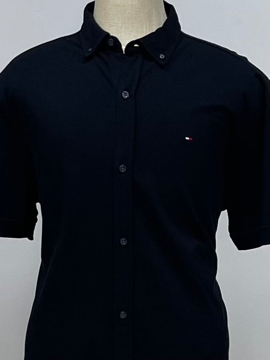 Camiseta Tommy Hilfiger 🇺🇸 (Knit Oxford) color negro Talla XL Entalle Custom Fit
