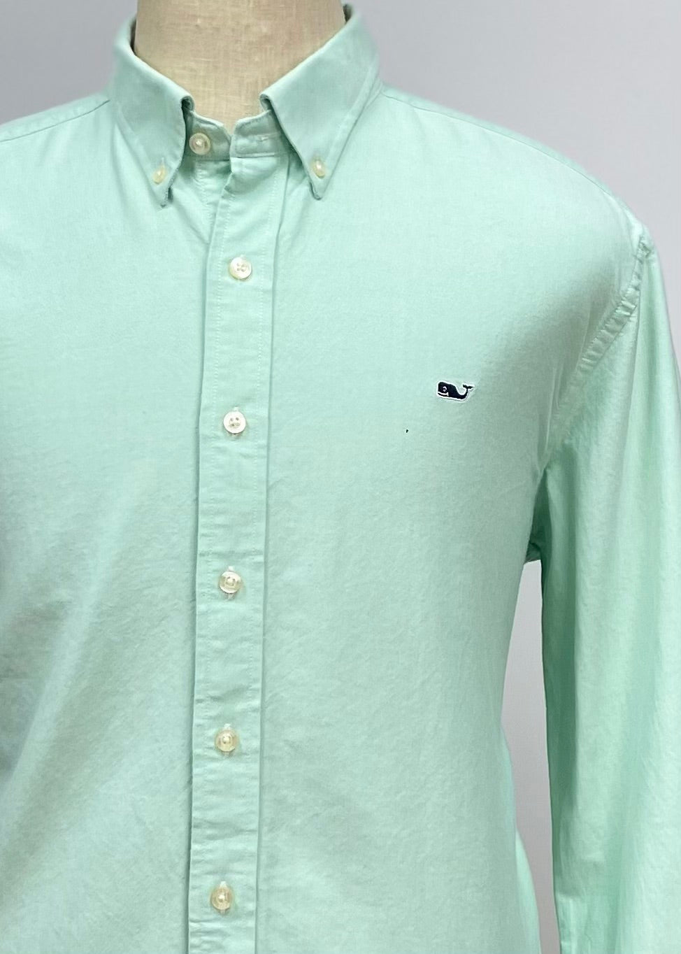 Camisa de botones Vineyard Vines 🐳 Oxford Color Verde claro Talla XL Entalle Slim Fit