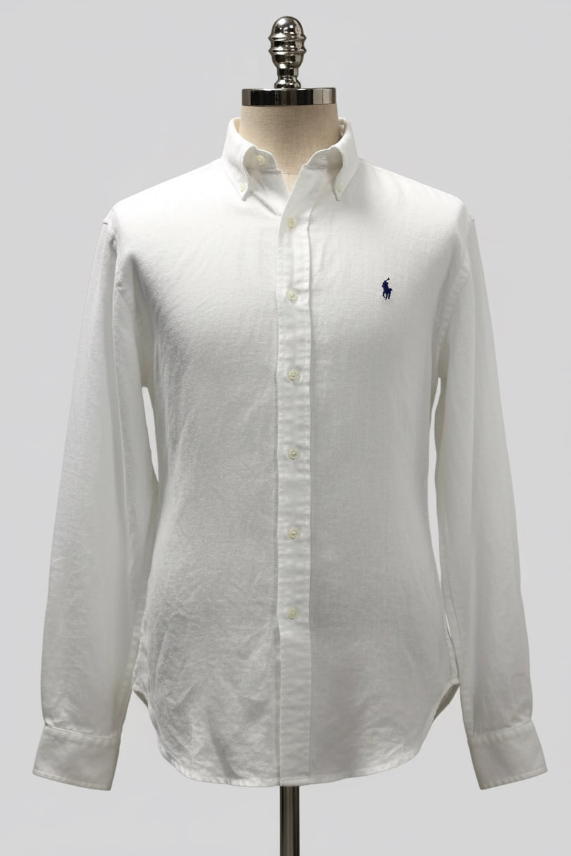 Camisa Polo Ralph Lauren 🏇🏼 de Lino en color blanco Talla XL Entalle Clásico