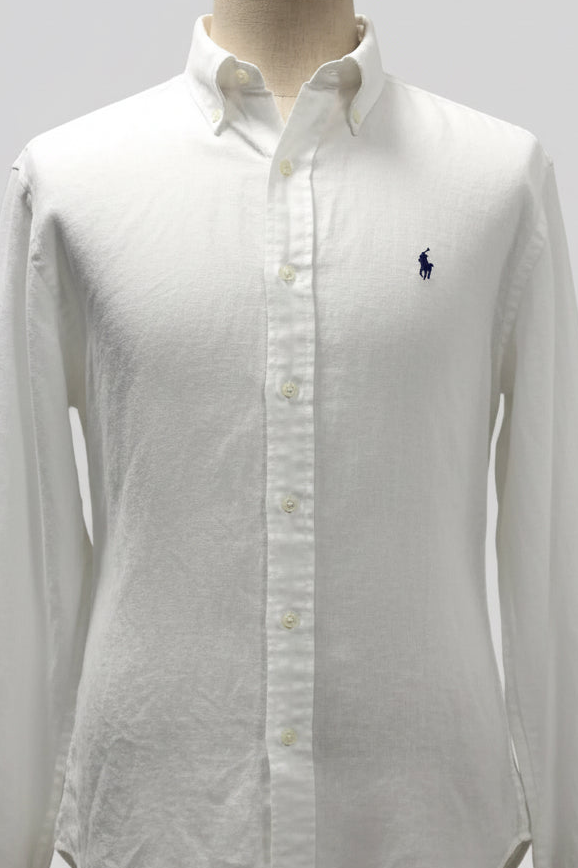 Camisa Polo Ralph Lauren 🏇🏼 de Lino en color blanco Talla XL Entalle Clásico