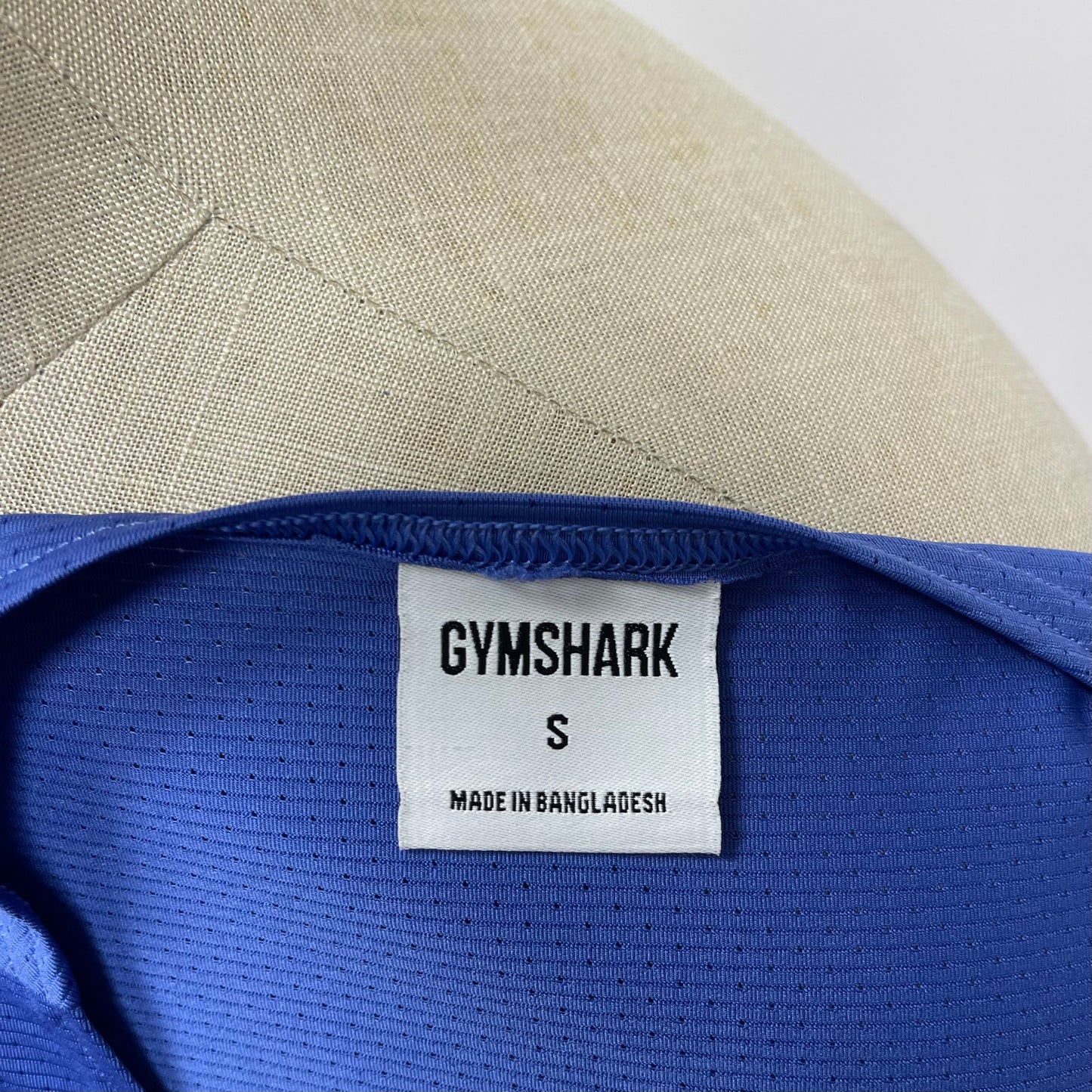 Camiseta de entrenamiento sin mangas Gymshark 🏋🏽 color azul y logo en celeste Talla S