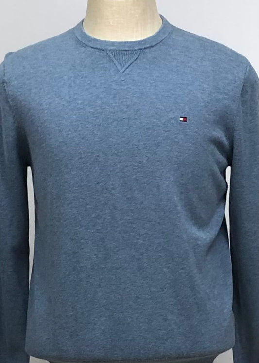 Sueter Jersey con cuello Redondo Tommy Hilfiger 🇺🇸 color celeste Talla M